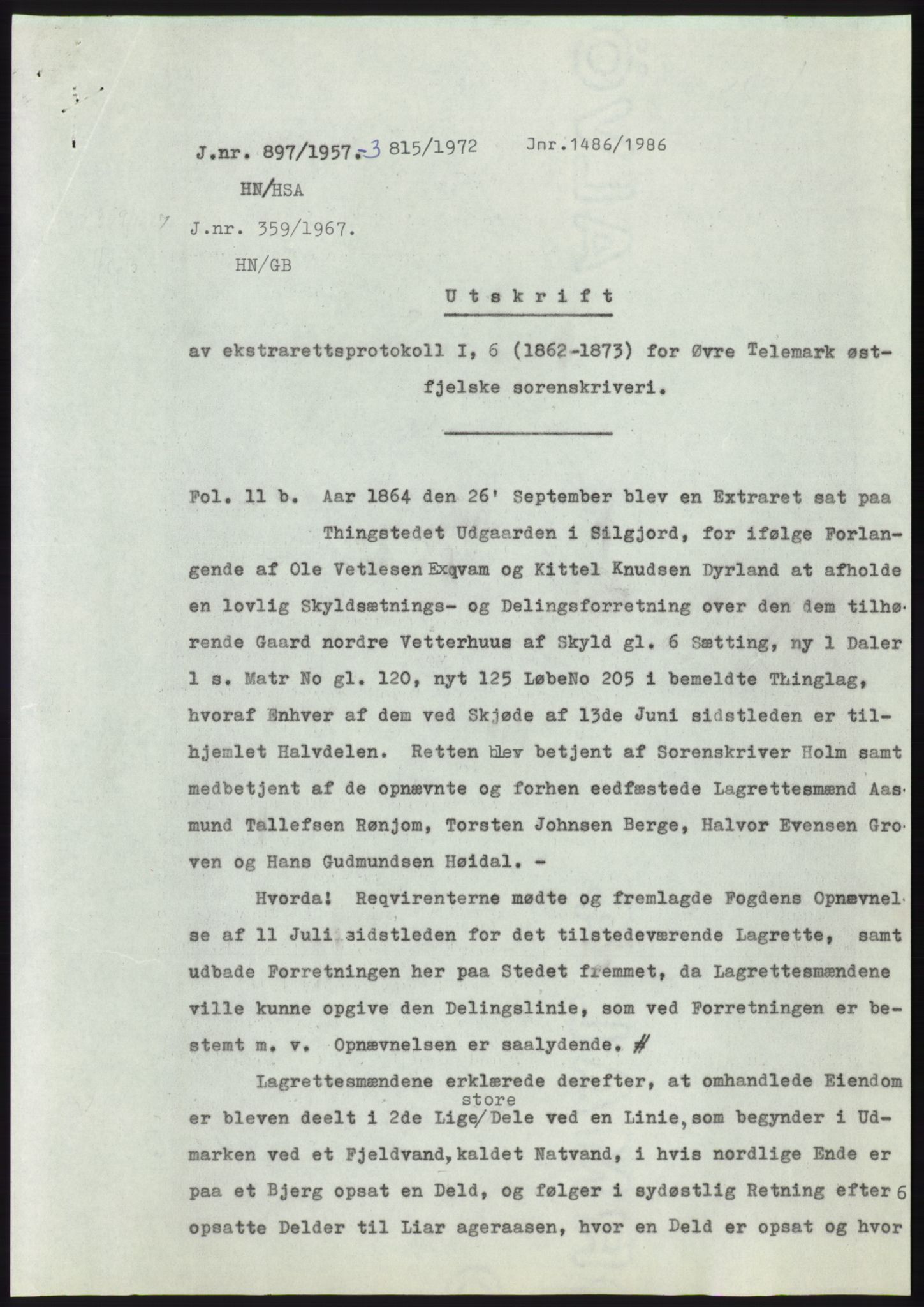 Statsarkivet i Kongsberg, AV/SAKO-A-0001/E/Ee/L0010: Avskrifter, SAO jnr. 772/1957 - 1249/1957, 1957, s. 145