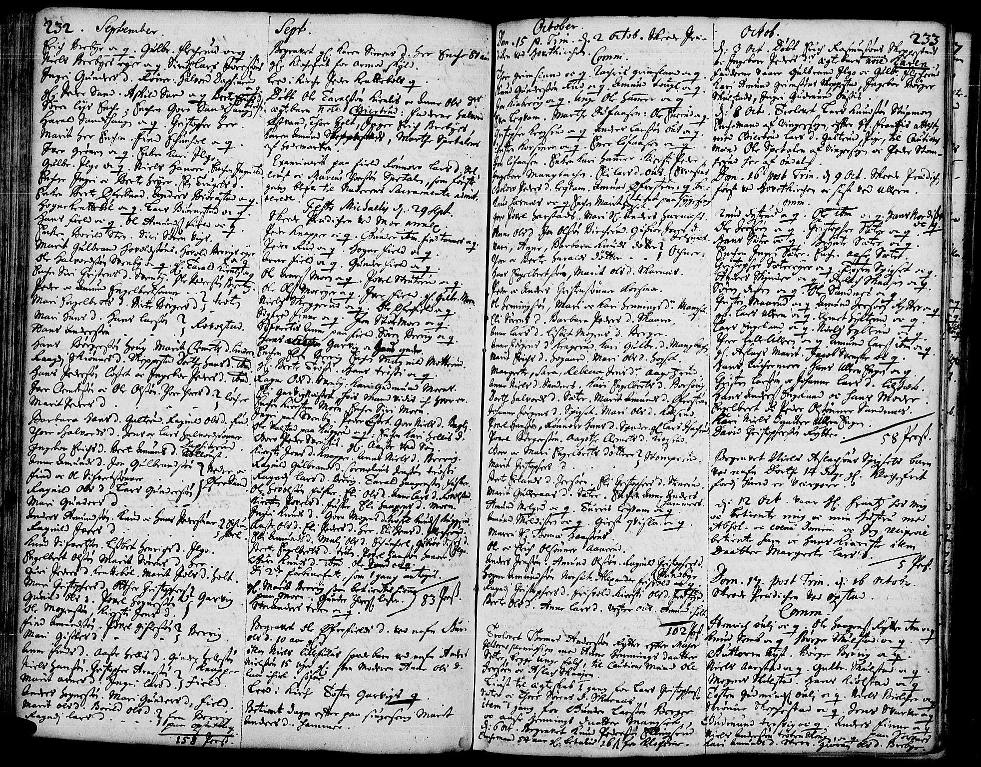 Strøm-Odalen prestekontor, AV/SAH-PREST-028/H/Ha/Haa/L0001: Ministerialbok nr. 1, 1689-1715, s. 232-233