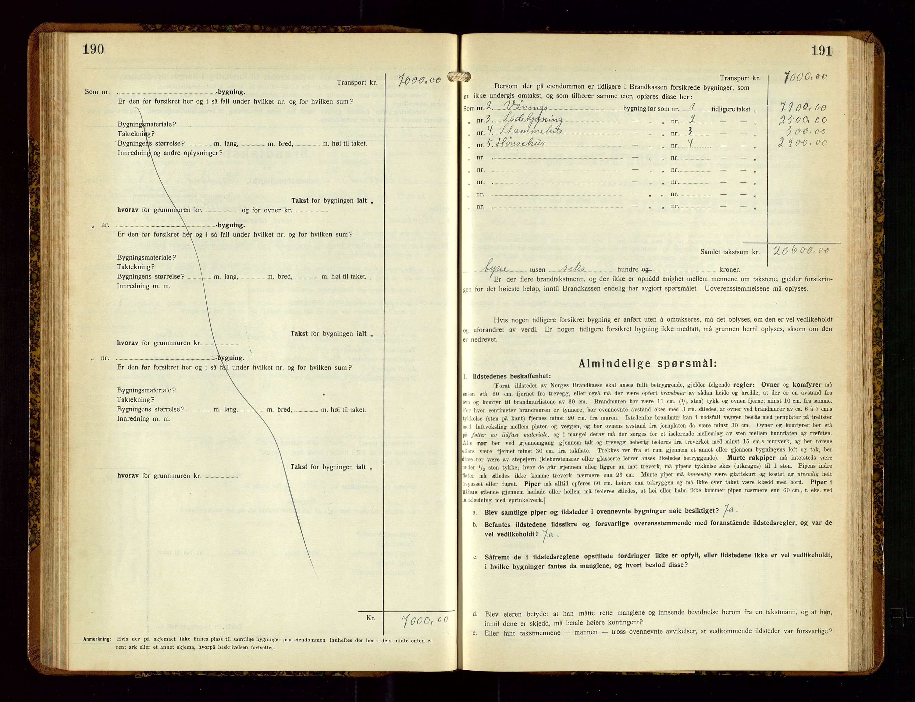 Høyland/Sandnes lensmannskontor, AV/SAST-A-100166/Gob/L0005: "Brandtakstprotokoll", 1933-1936, s. 190-191