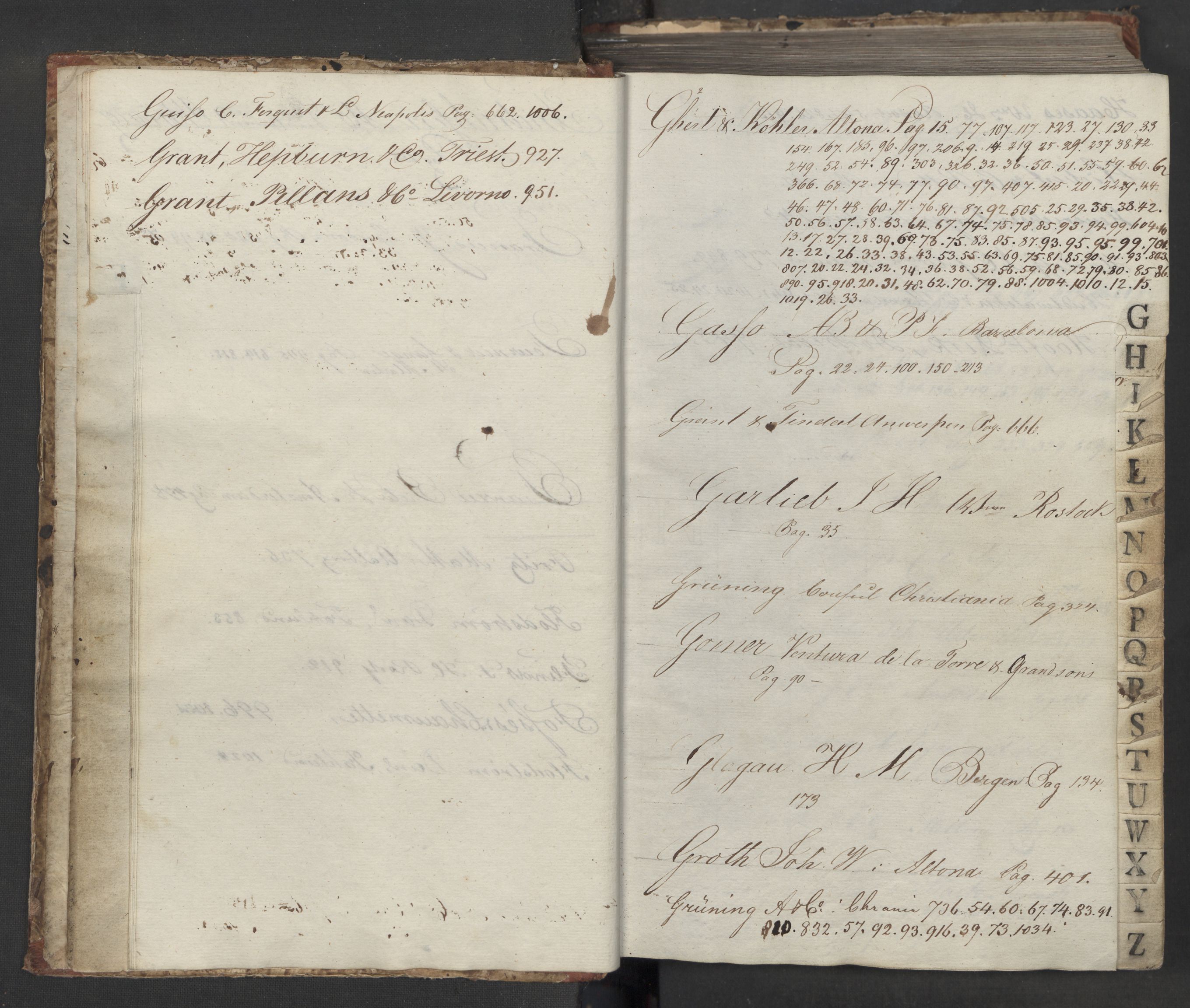 Hoë, Herman & Co, AV/SAT-PA-0280/11/L0013: Kopibok, utenriks, 1815-1821