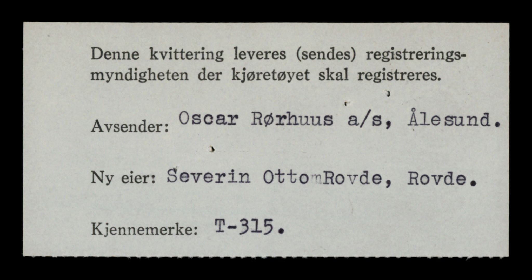 Møre og Romsdal vegkontor - Ålesund trafikkstasjon, SAT/A-4099/F/Fe/L0003: Registreringskort for kjøretøy T 232 - T 340, 1927-1998, s. 3019