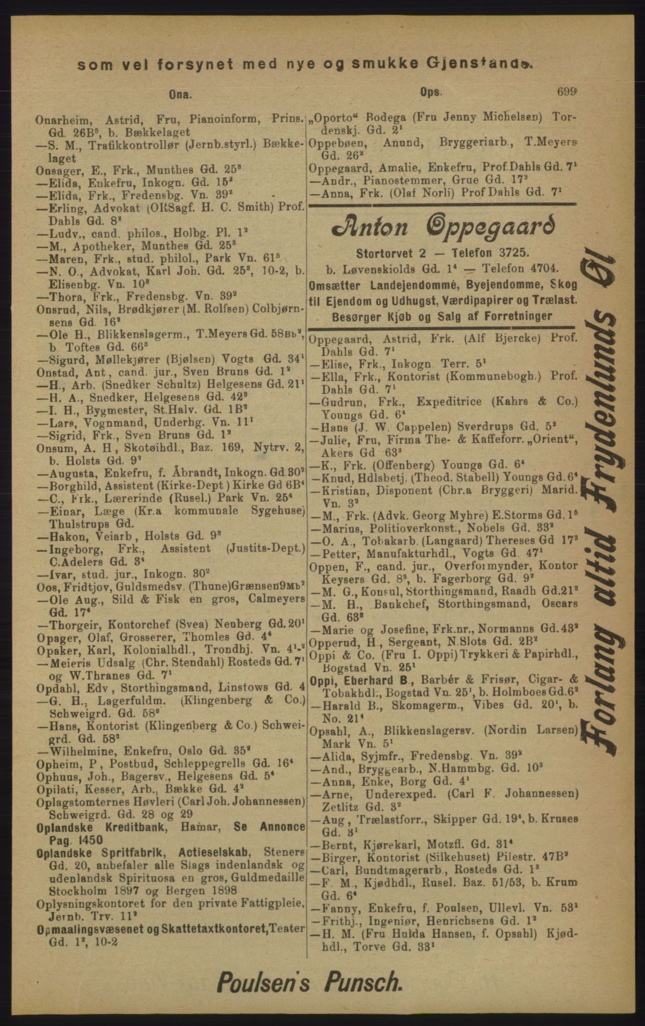 Kristiania/Oslo adressebok, PUBL/-, 1905, s. 699