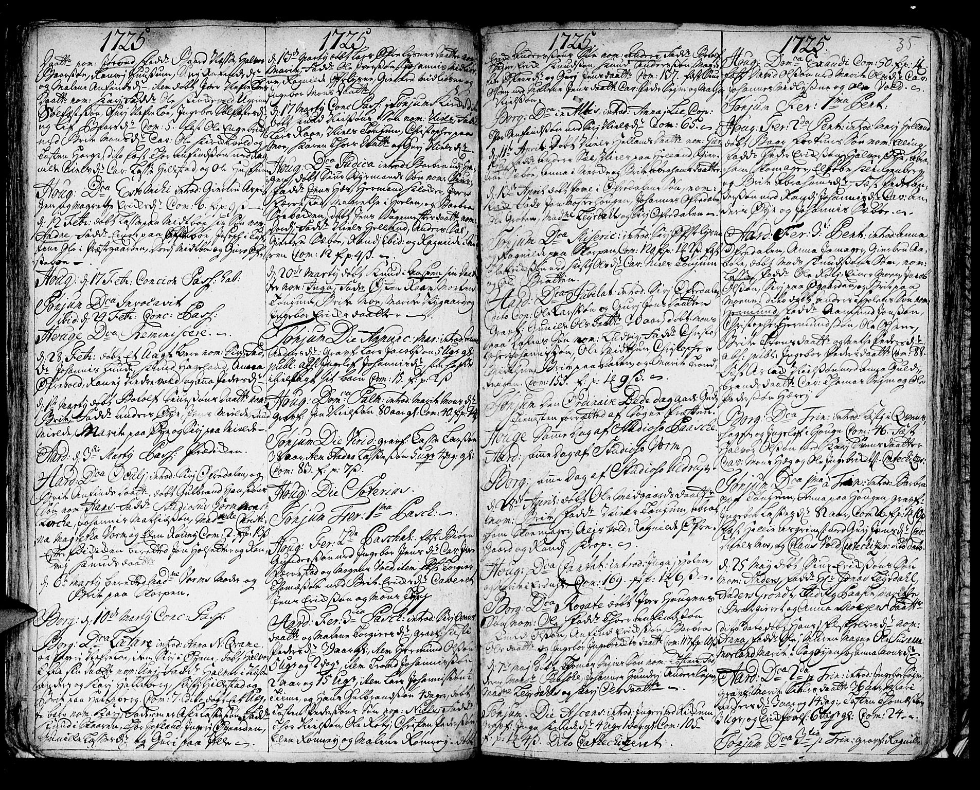 Lærdal sokneprestembete, SAB/A-81201: Ministerialbok nr. A 1, 1711-1752, s. 35