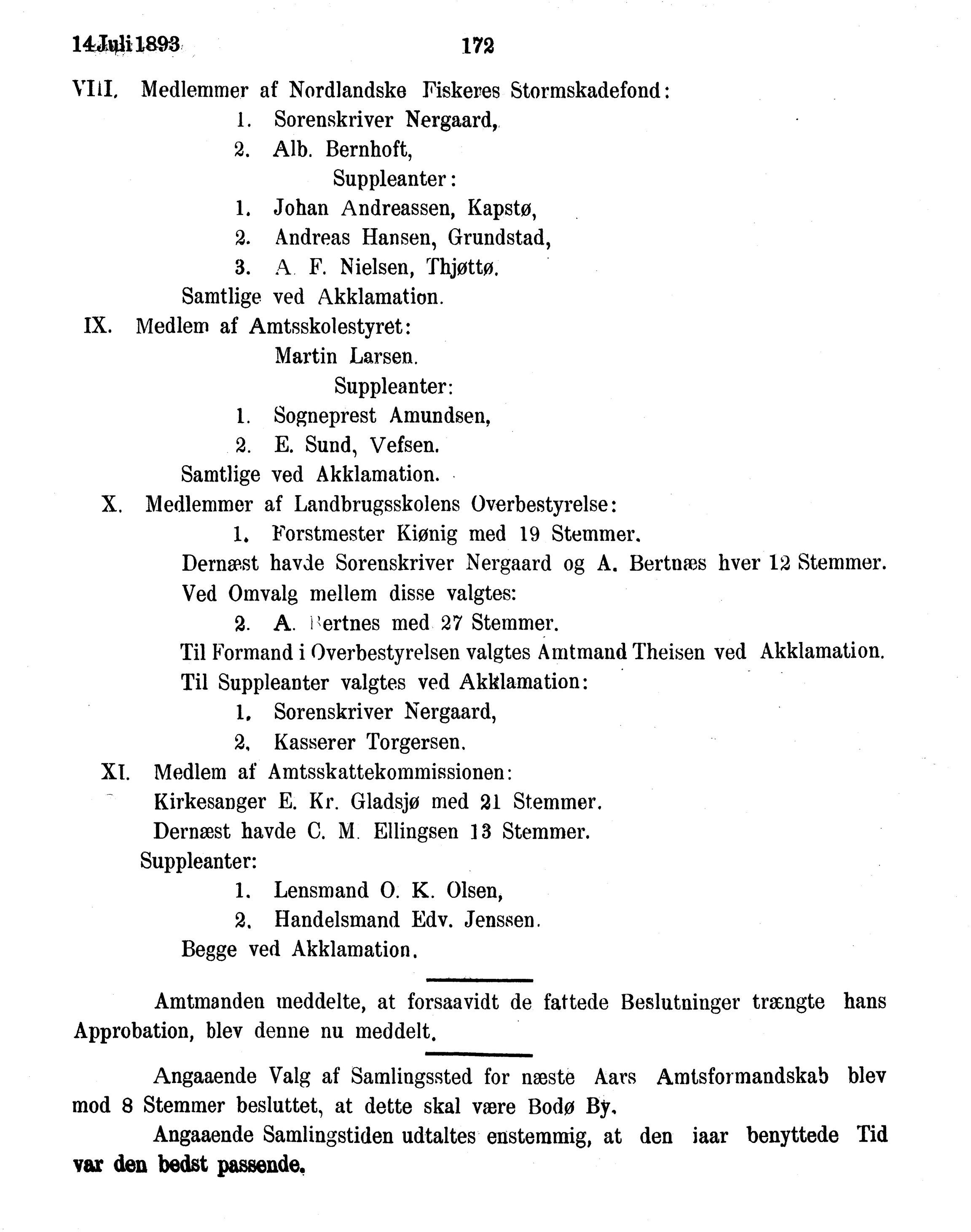 Nordland Fylkeskommune. Fylkestinget, AIN/NFK-17/176/A/Ac/L0016: Fylkestingsforhandlinger 1891-1893, 1891-1893