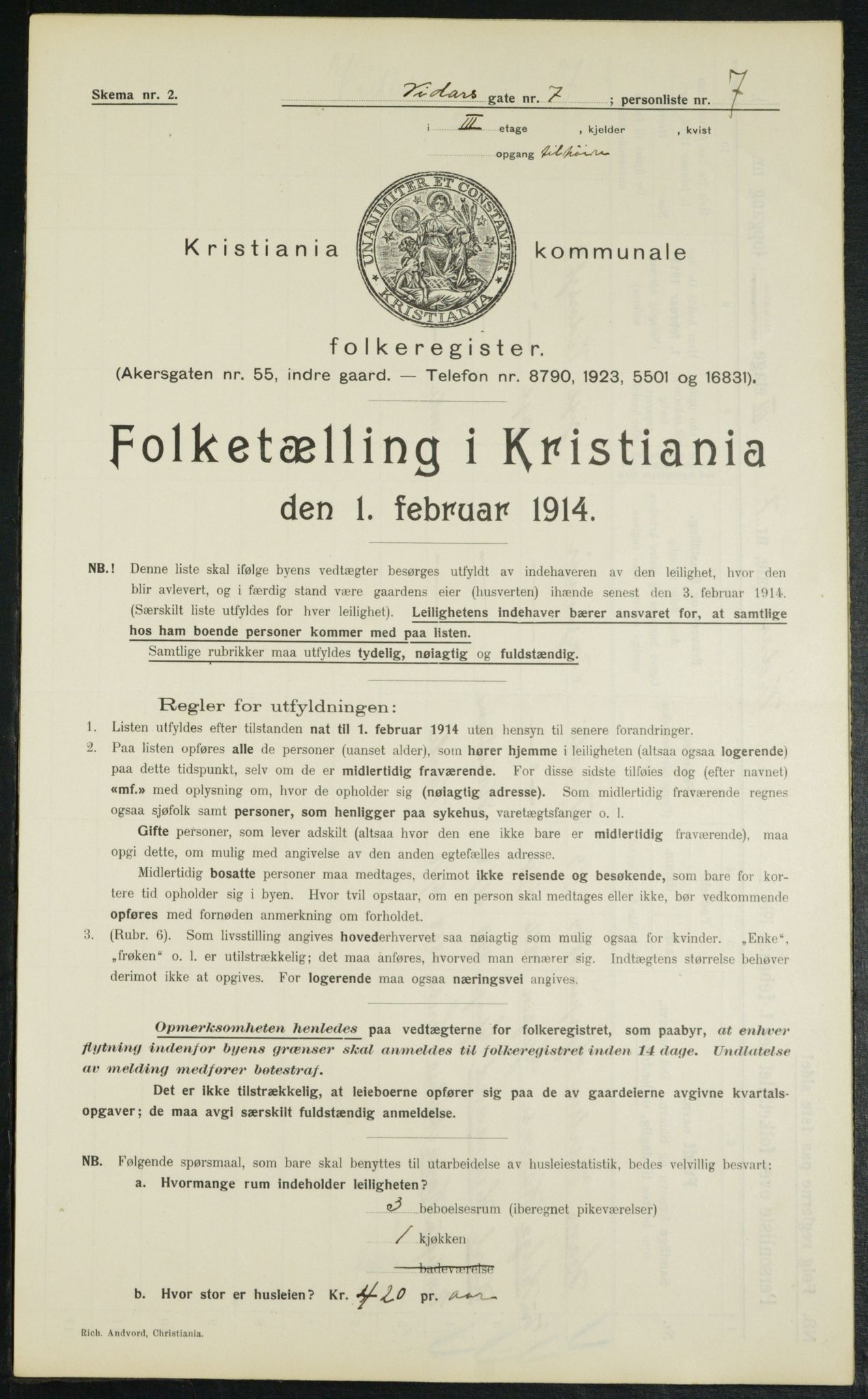 OBA, Kommunal folketelling 1.2.1914 for Kristiania, 1914, s. 124671