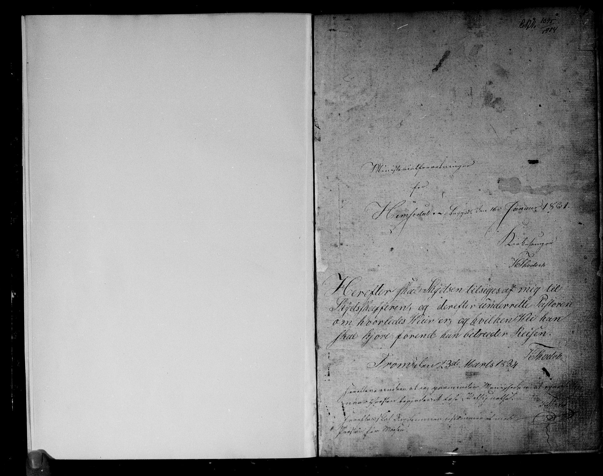 Gol kirkebøker, SAKO/A-226/G/Gb/L0001: Klokkerbok nr. II 1, 1831-1838, s. 1