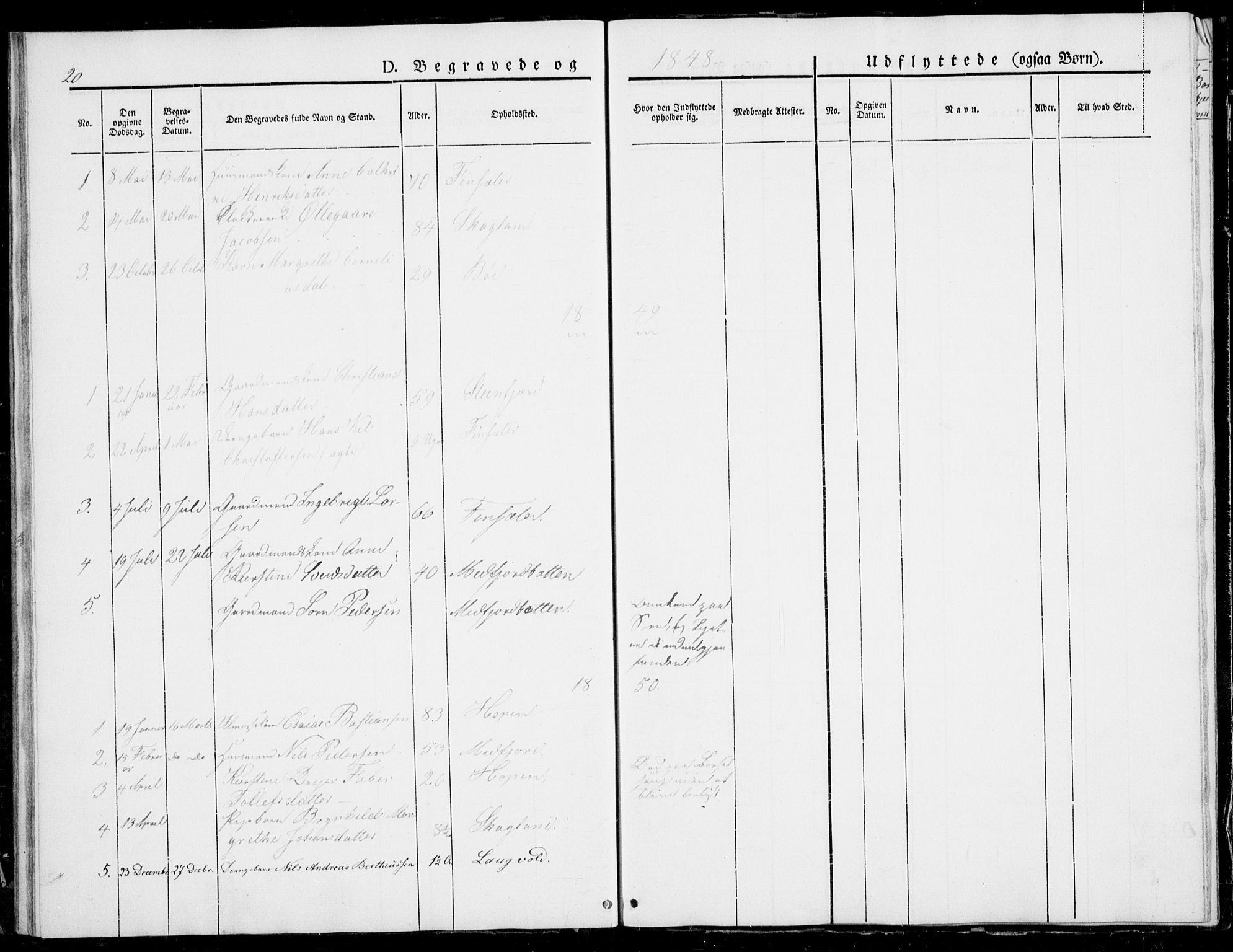 Berg sokneprestkontor, AV/SATØ-S-1318/G/Ga/Gab/L0001klokker: Klokkerbok nr. 1, 1843-1851, s. 20