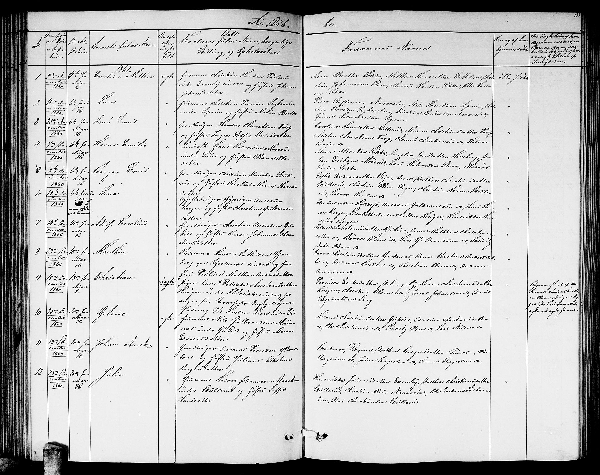 Høland prestekontor Kirkebøker, AV/SAO-A-10346a/G/Ga/L0004: Klokkerbok nr. I 4, 1854-1862, s. 133