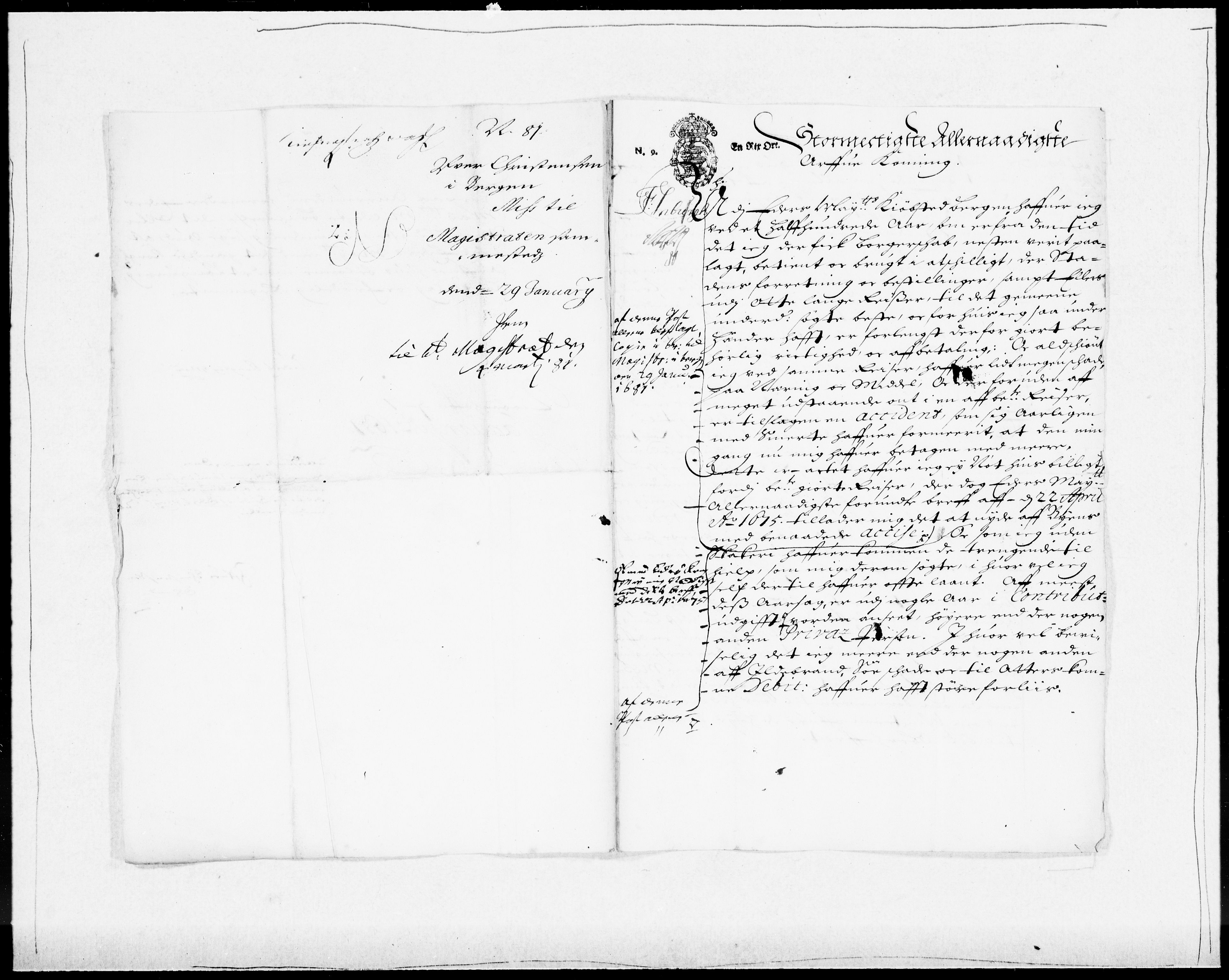 Danske Kanselli 1572-1799, RA/EA-3023/F/Fc/Fcc/Fcca/L0033: Norske innlegg 1572-1799, 1680-1681, s. 263