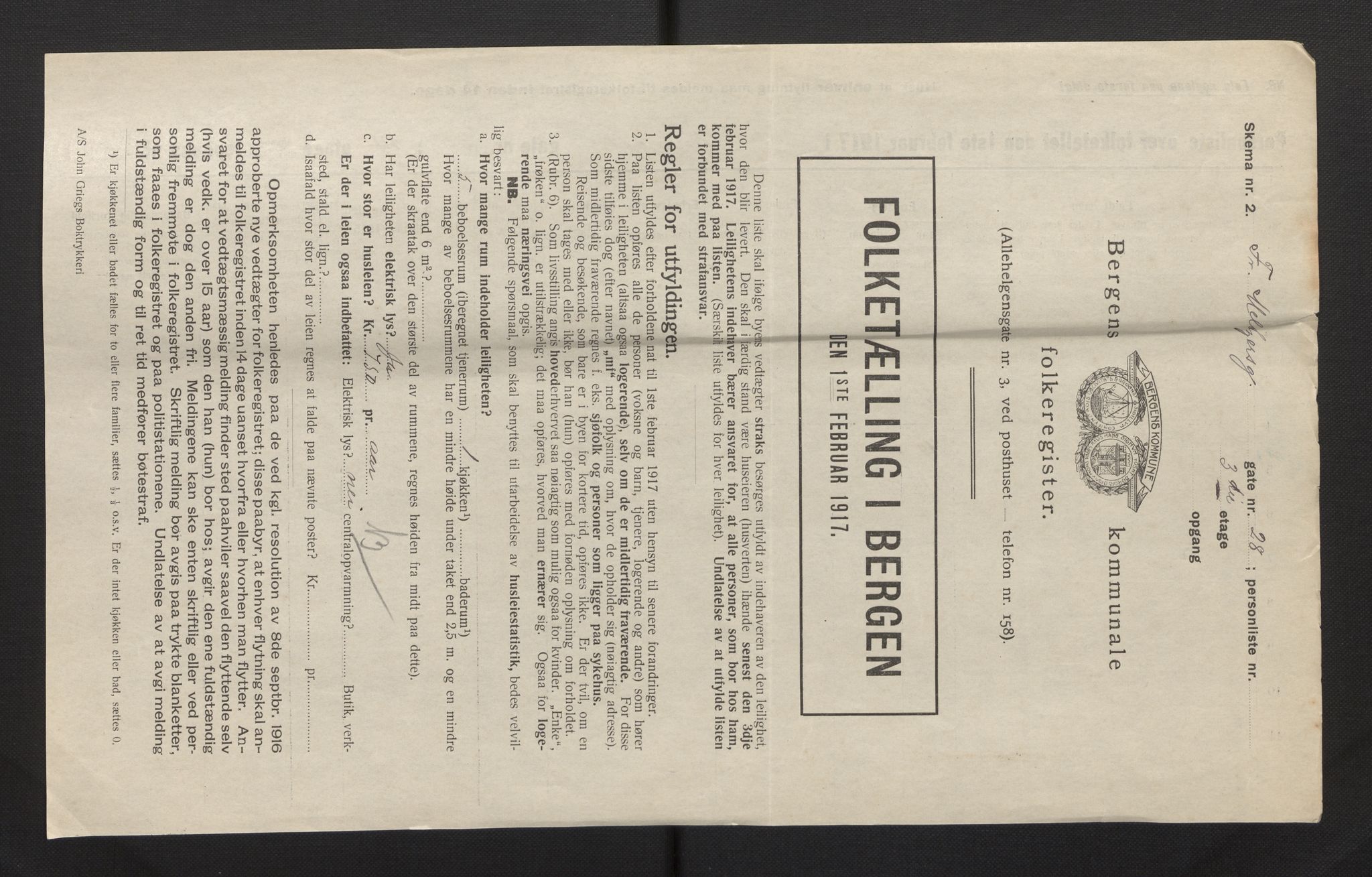 SAB, Kommunal folketelling 1917 for Bergen kjøpstad, 1917, s. 9112