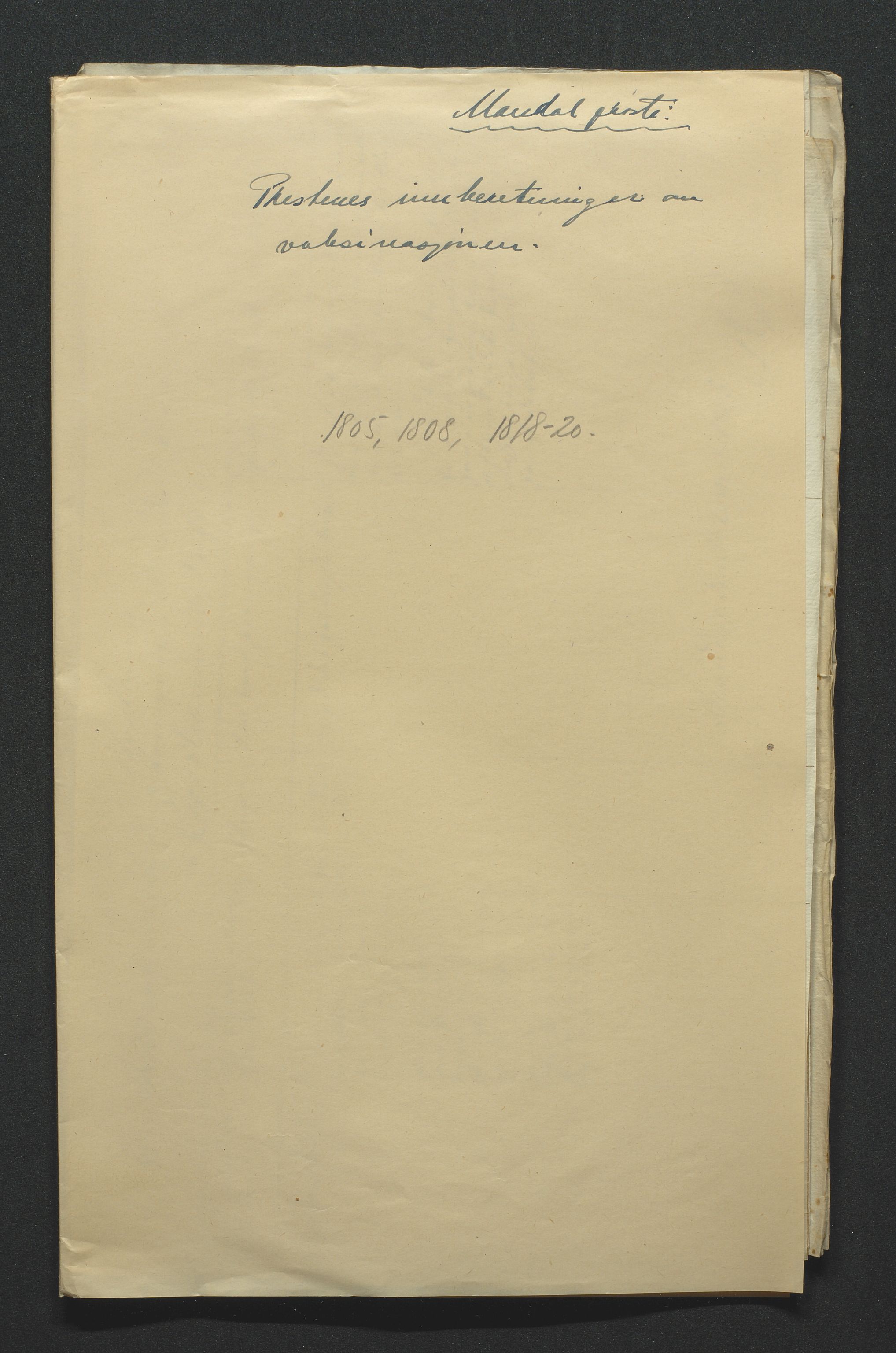 Biskopen i Kristiansand, AV/SAK-1113-0001/G/Gc/L0007: C 79 - Presteinnberetninger, 1801-1822, s. 293