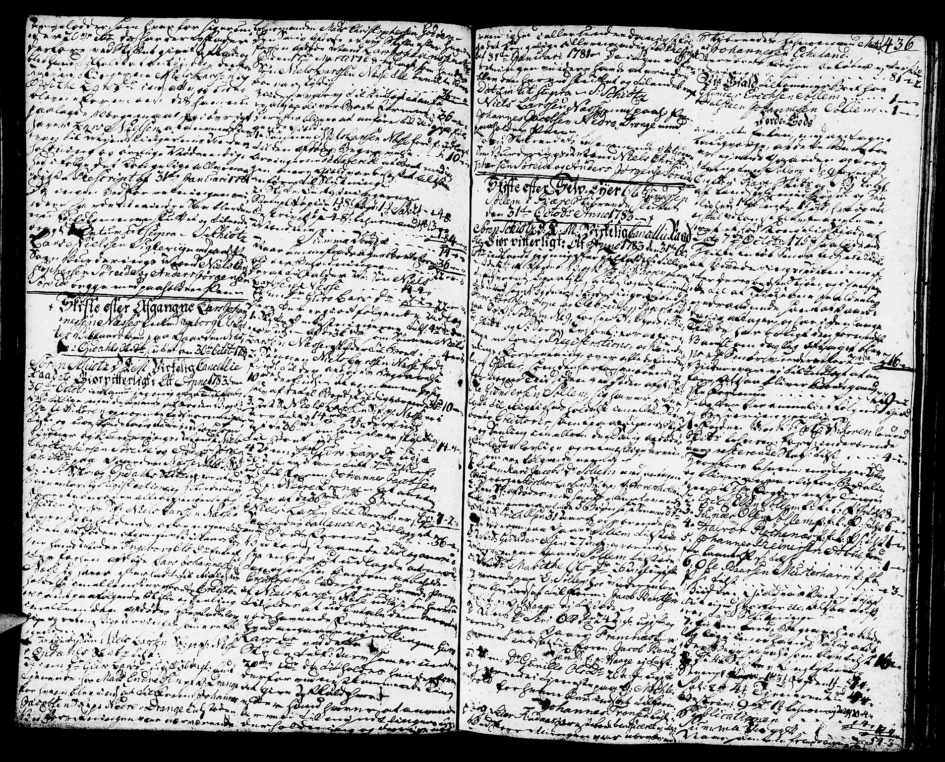 Sunnhordland sorenskrivar, SAB/A-2401/1/H/Ha/Haa/L0009: Skifteprotokollar. Register i protokoll. Fol. 639- ut, 1783-1785, s. 435b-436a