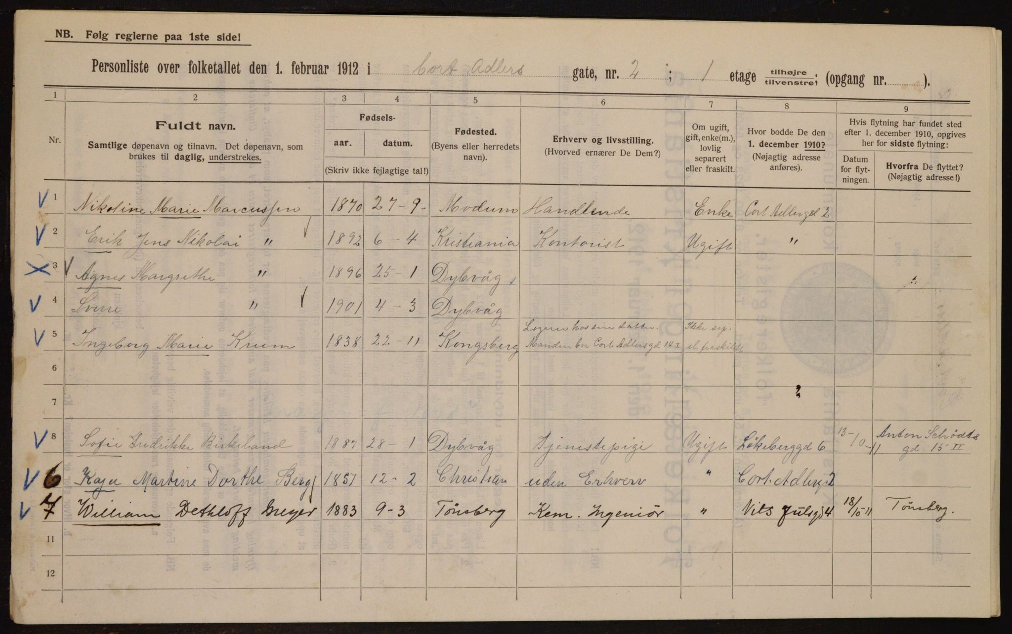 OBA, Kommunal folketelling 1.2.1912 for Kristiania, 1912, s. 13497