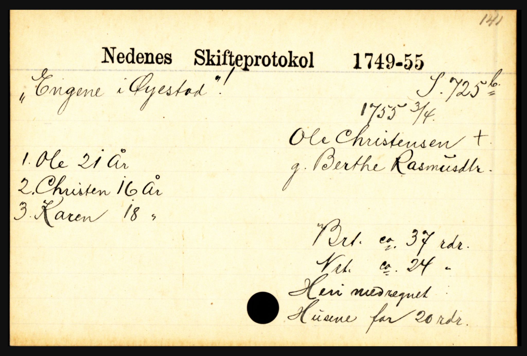 Nedenes sorenskriveri før 1824, AV/SAK-1221-0007/H, s. 6117