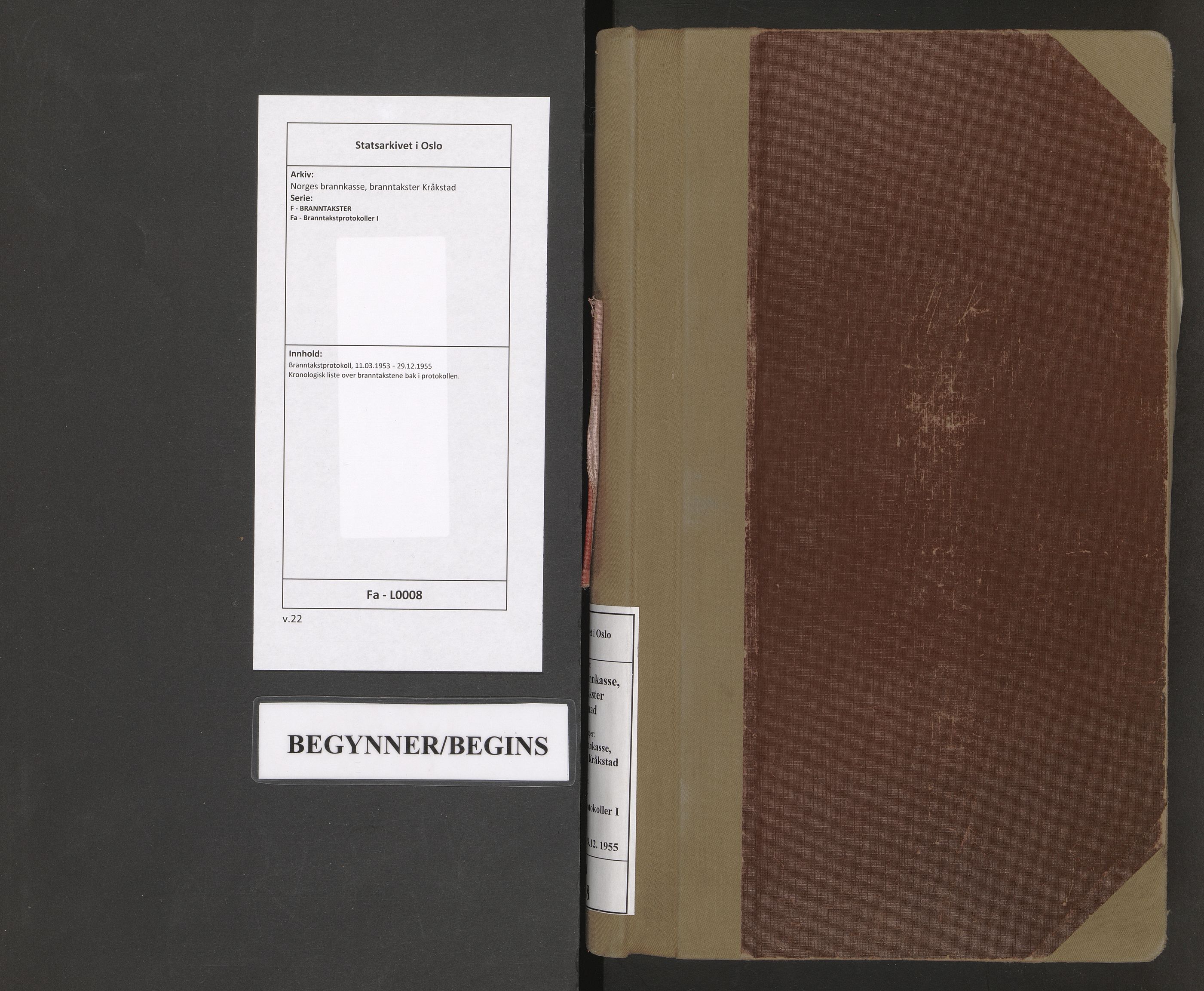 Norges brannkasse, branntakster Kråkstad, AV/SAO-A-11389/F/Fa/L0008: Branntakstprotokoll, 1953-1955