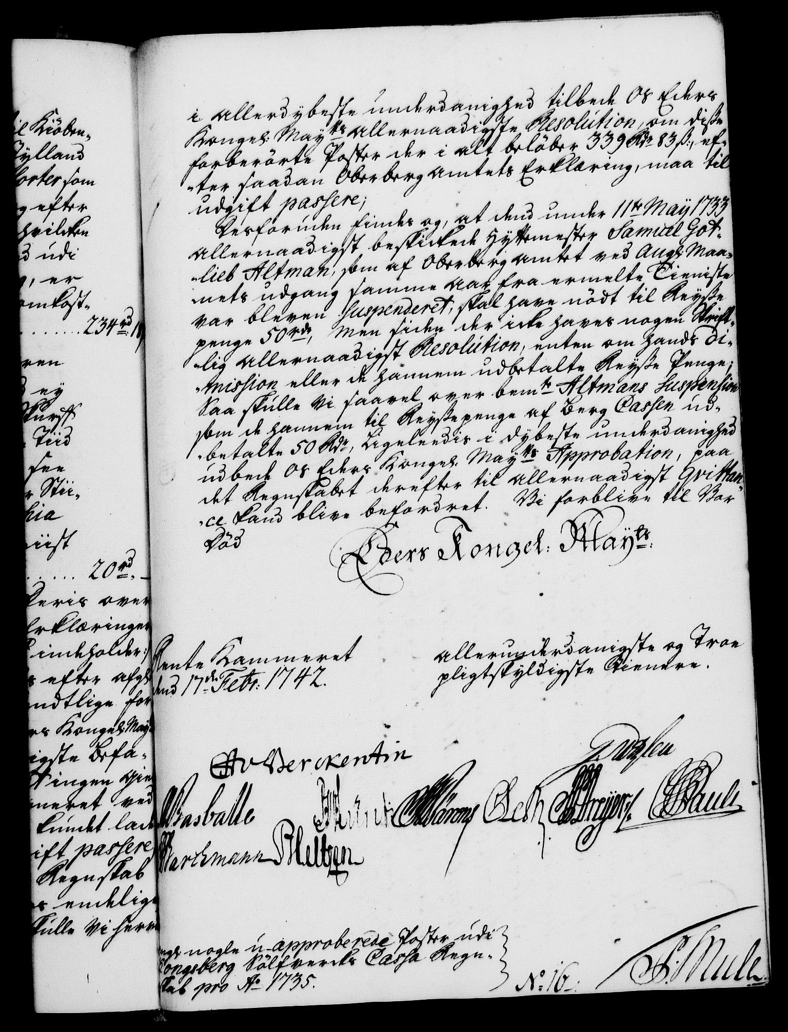 Rentekammeret, Kammerkanselliet, RA/EA-3111/G/Gf/Gfa/L0025: Norsk relasjons- og resolusjonsprotokoll (merket RK 52.25), 1742, s. 183