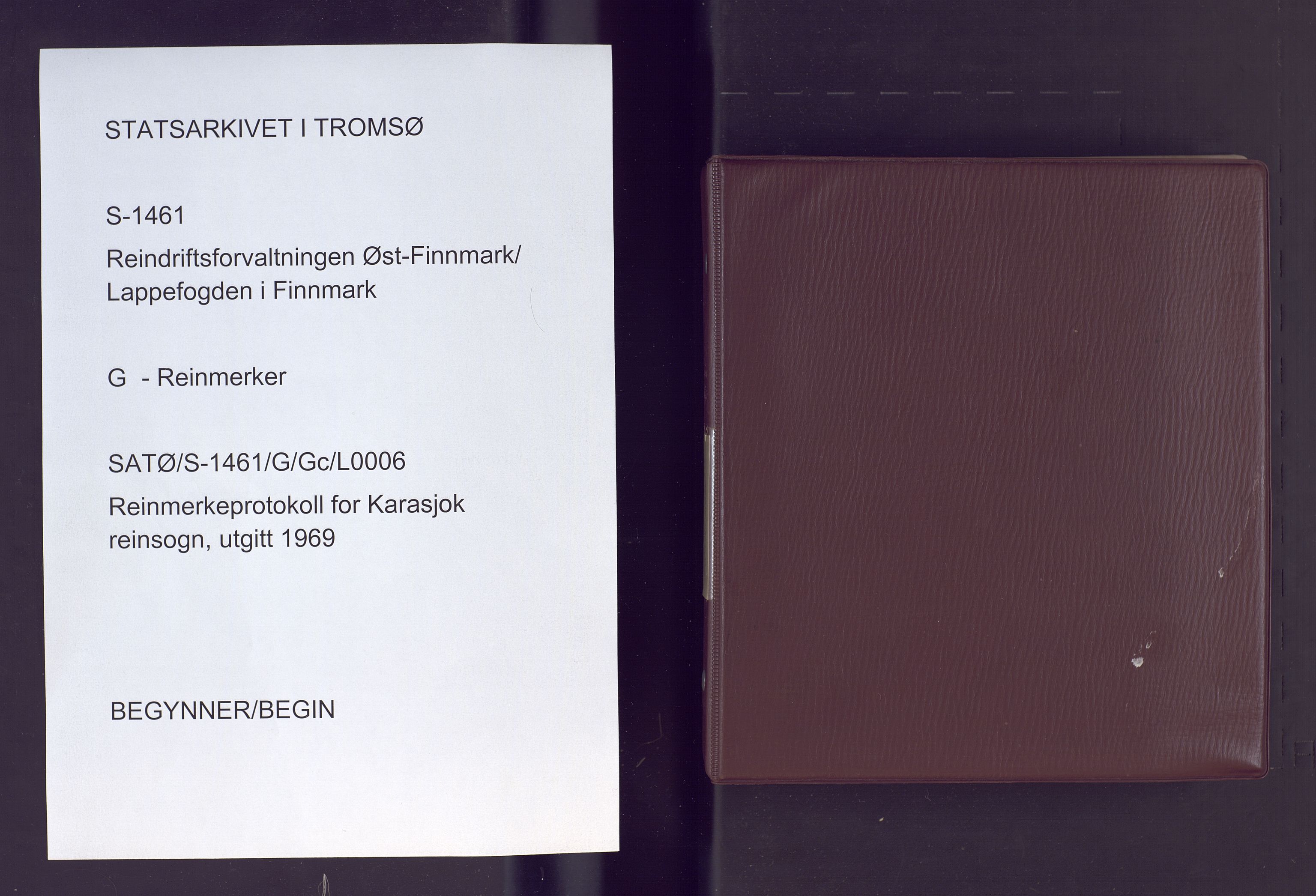 Lappefogden i Finnmark/Reindriftsforvaltningen Øst-Finnmark, AV/SATØ-S-1461/G/Gd/L0002/0002: Reinmerkeregisterprotokoller / Reinmerkeregisterprotokoll for Karasjok reinsogn, 1969