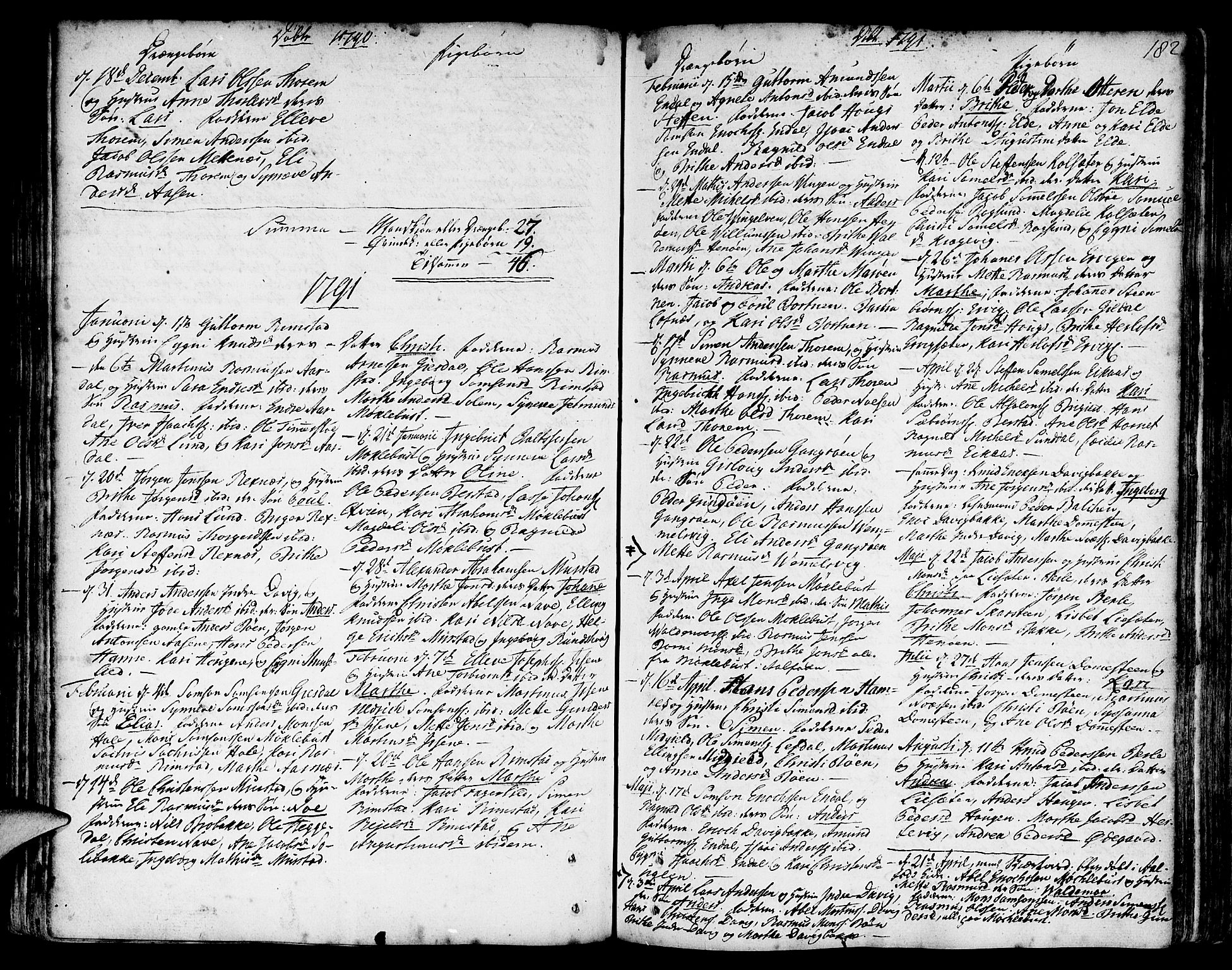 Davik sokneprestembete, AV/SAB-A-79701/H/Haa/Haaa/L0002: Ministerialbok nr. A 2, 1742-1816, s. 182