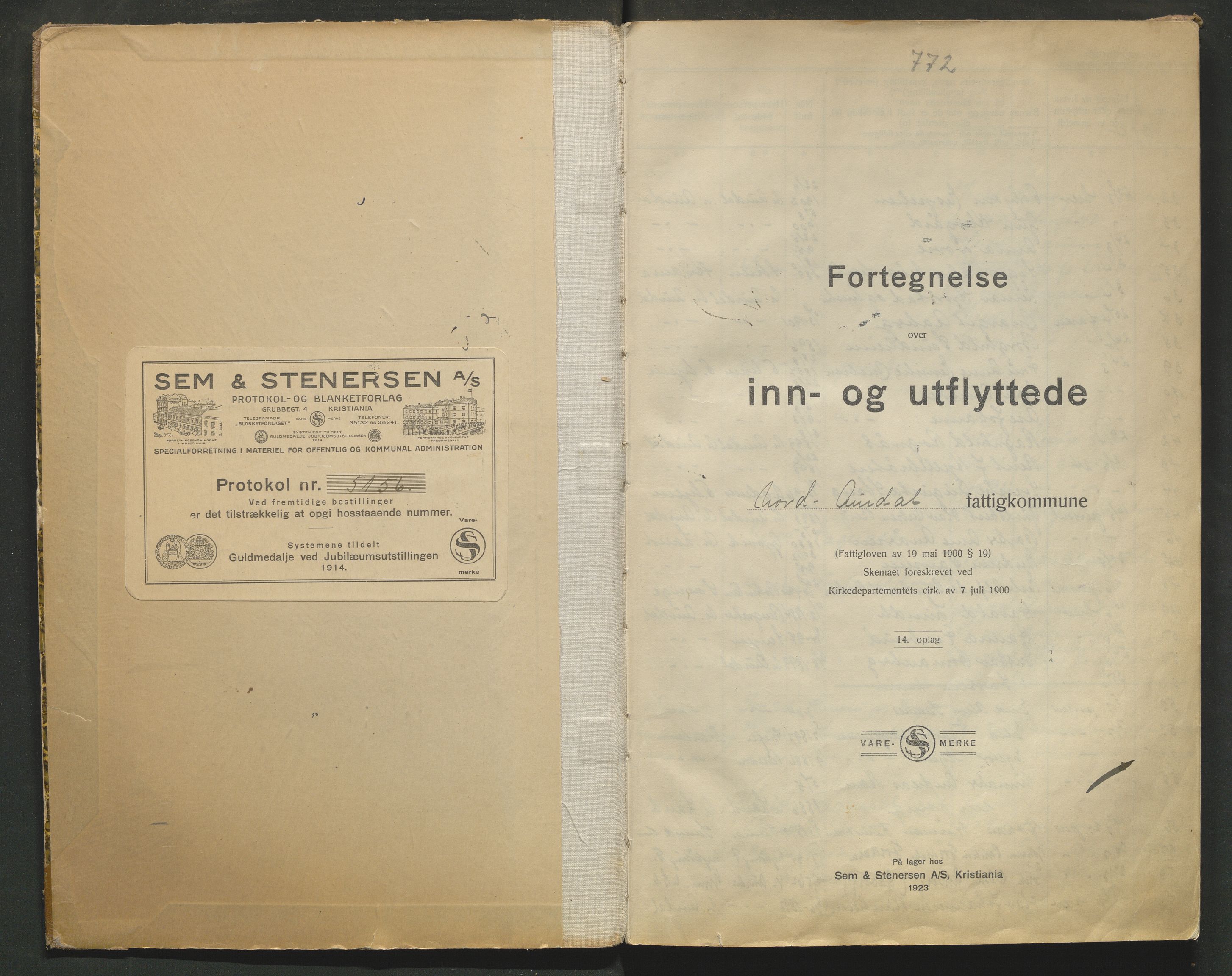Nord-Aurdal lensmannskontor, SAH/LON-017/L/La/L0002: Protokoll over inn- og utflyttede, 1924-1943