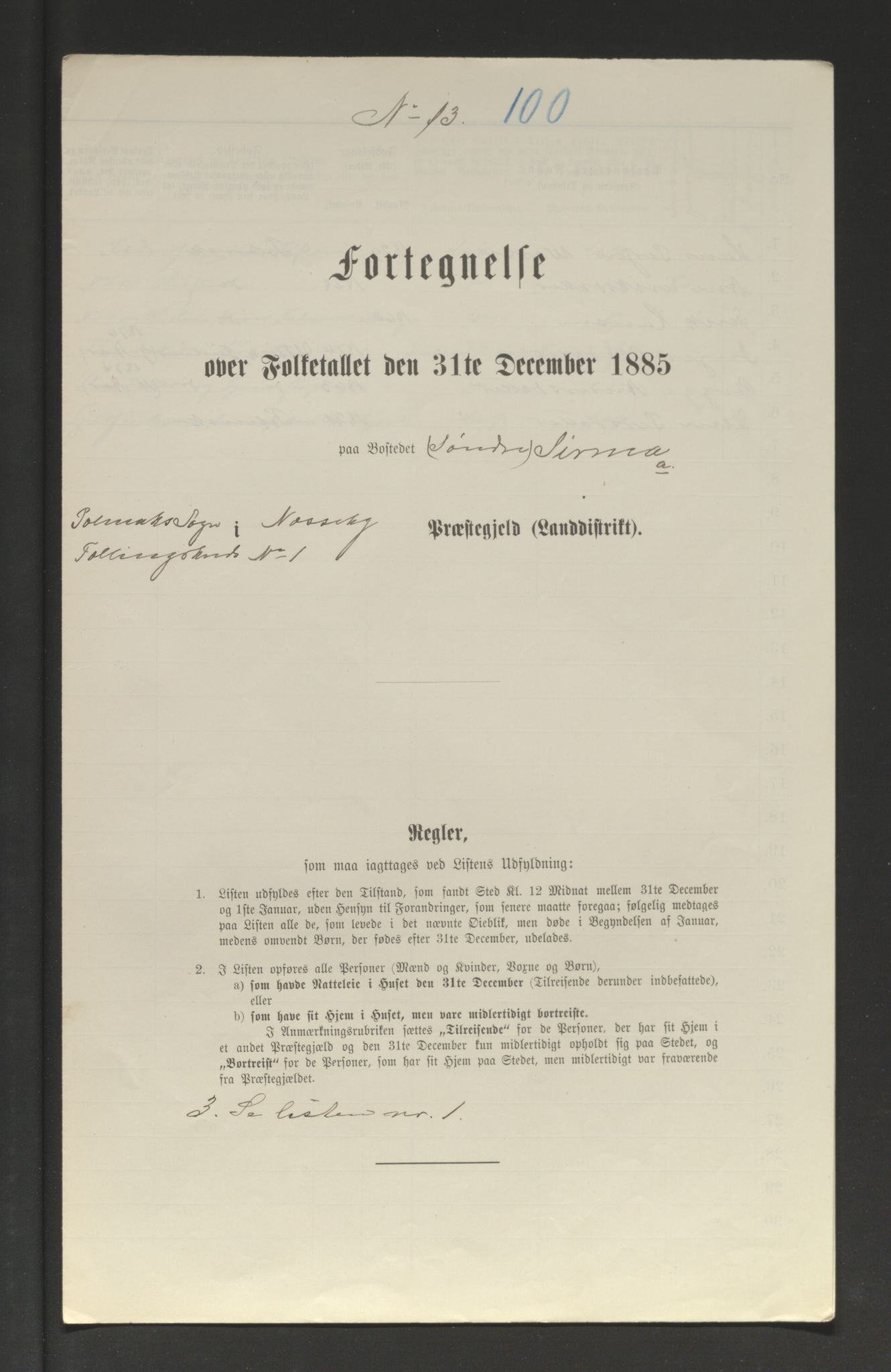 SATØ, Folketelling 1885 for 2027 Nesseby herred, 1885, s. 100a