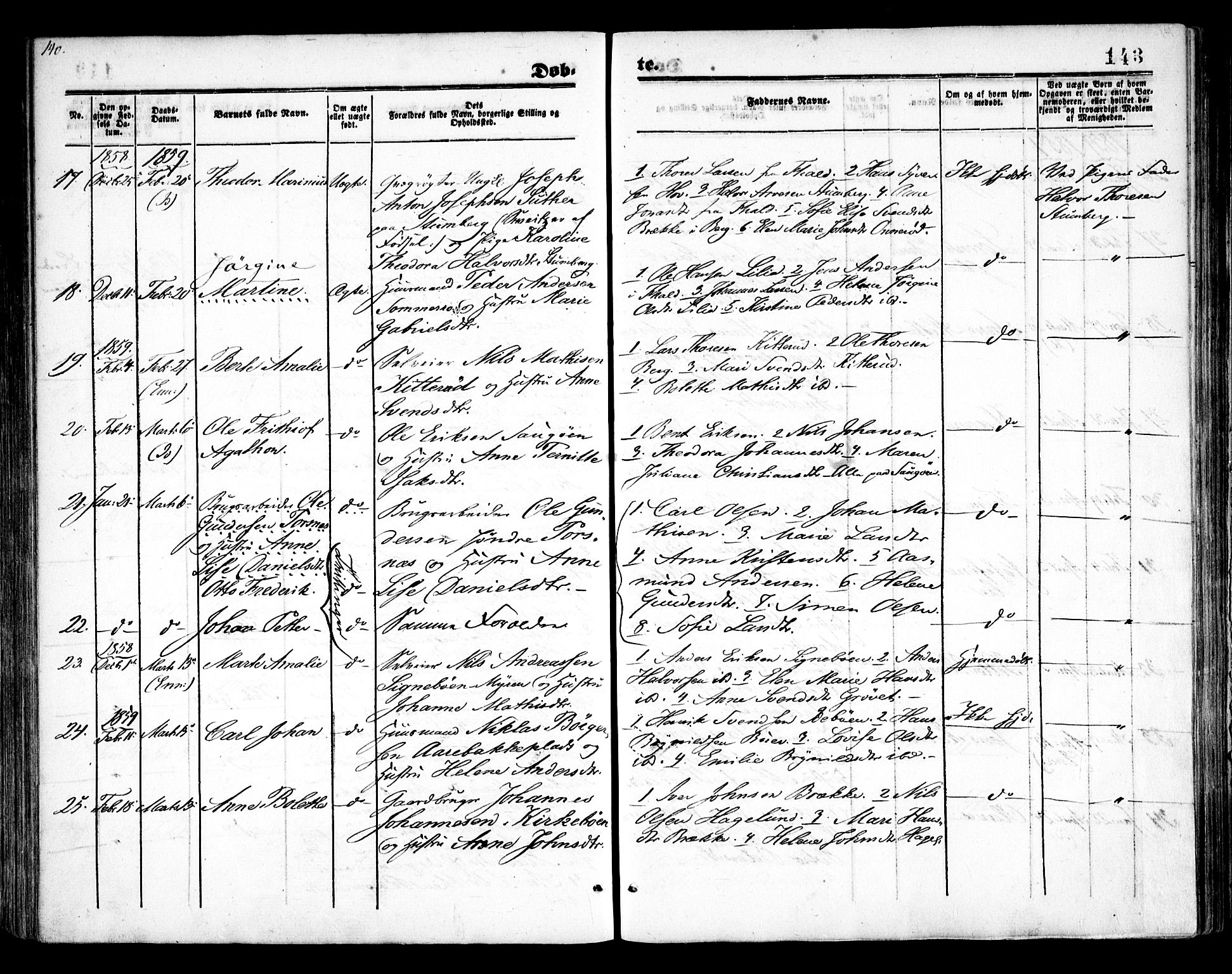 Idd prestekontor Kirkebøker, AV/SAO-A-10911/F/Fc/L0004a: Ministerialbok nr. III 4A, 1848-1860, s. 143