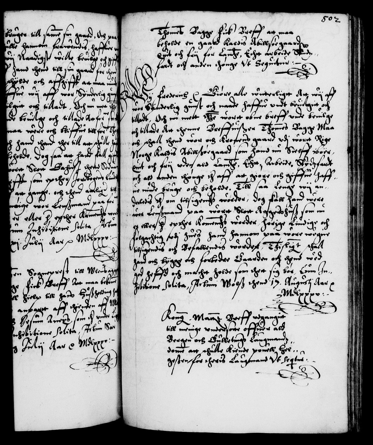 Danske Kanselli 1572-1799, AV/RA-EA-3023/F/Fc/Fca/Fcaa/L0001: Norske registre (mikrofilm), 1572-1588, s. 502a