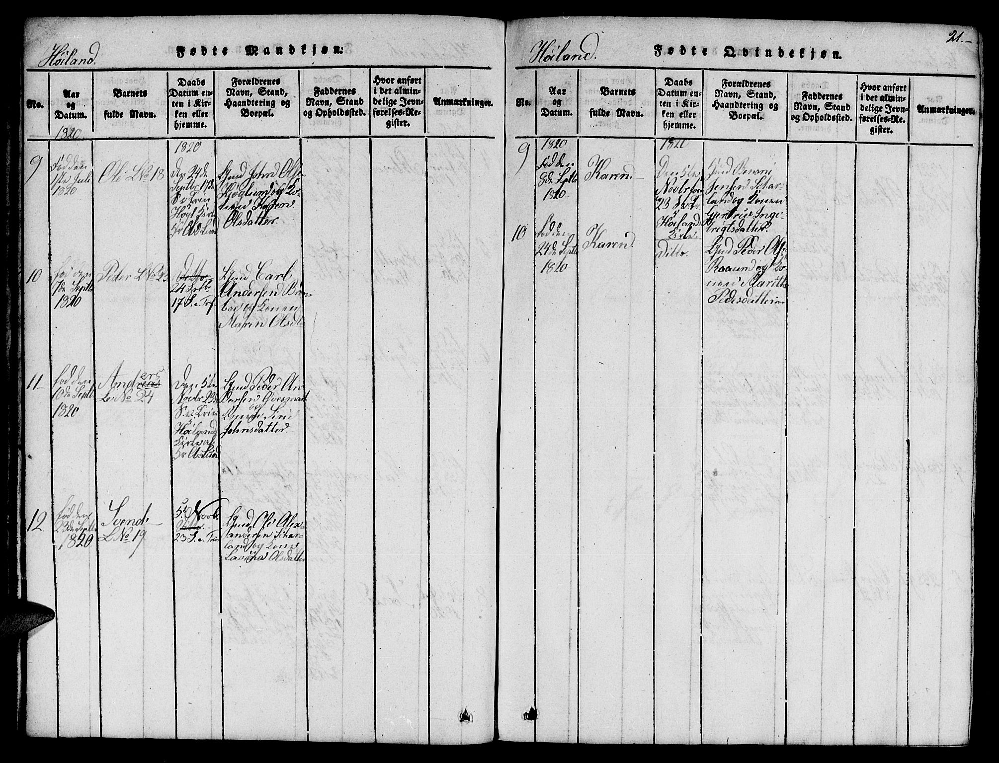 Ministerialprotokoller, klokkerbøker og fødselsregistre - Nord-Trøndelag, SAT/A-1458/759/L0527: Klokkerbok nr. 759C01 /2, 1817-1821, s. 21