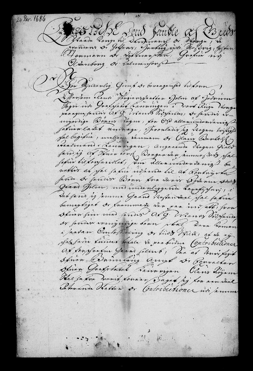 Stattholderembetet 1572-1771, RA/EA-2870/Af/L0001: Avskrifter av vedlegg til originale supplikker, nummerert i samsvar med supplikkbøkene, 1683-1687, s. 201