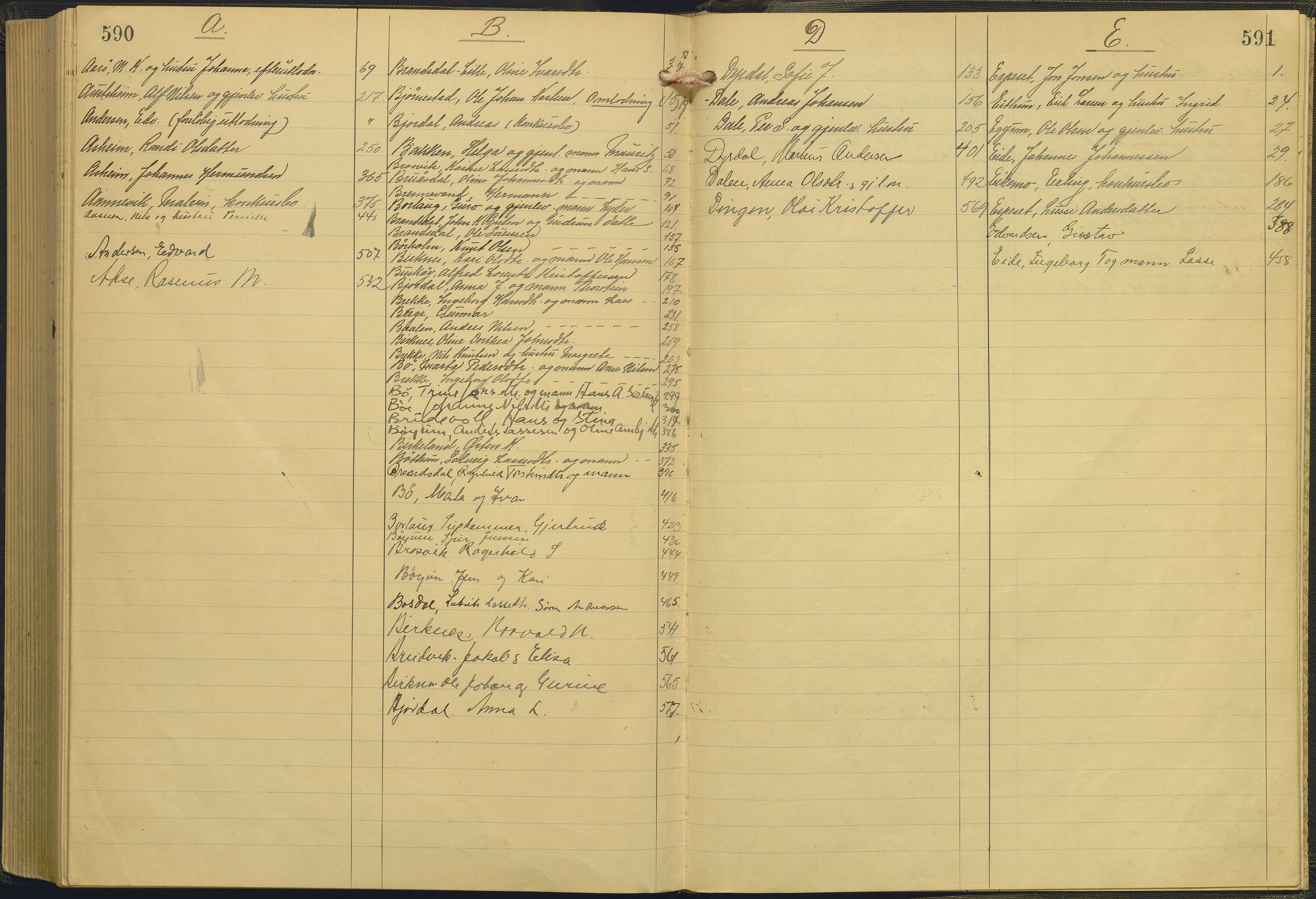 Ytre Sogn tingrett, AV/SAB-A-2601/1/H/Hc/L0009: Skifteutlodningsprotokoll, 1931-1936, s. 590-591