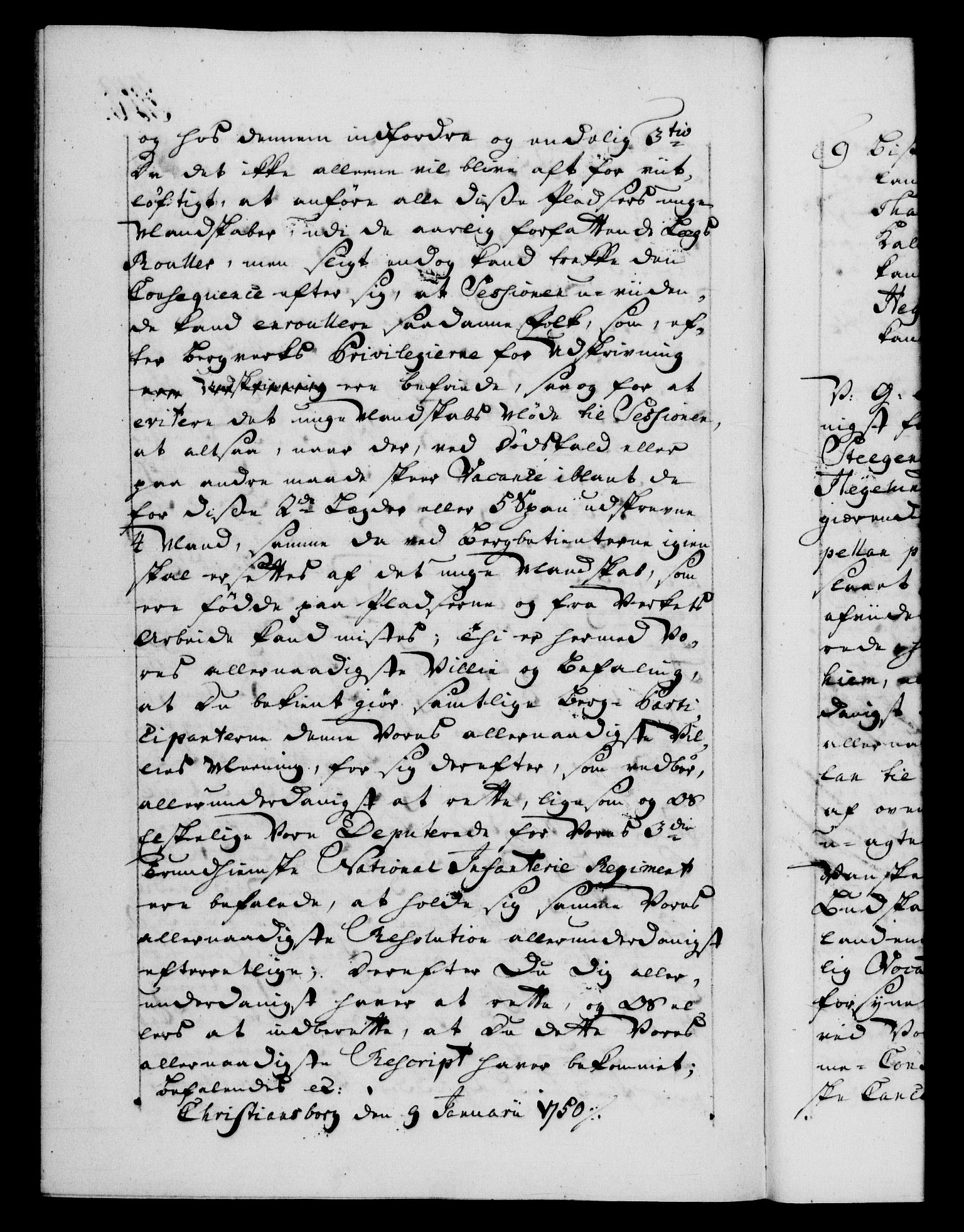 Danske Kanselli 1572-1799, AV/RA-EA-3023/F/Fc/Fca/Fcab/L0032: Norske tegnelser, 1749-1750, s. 319b