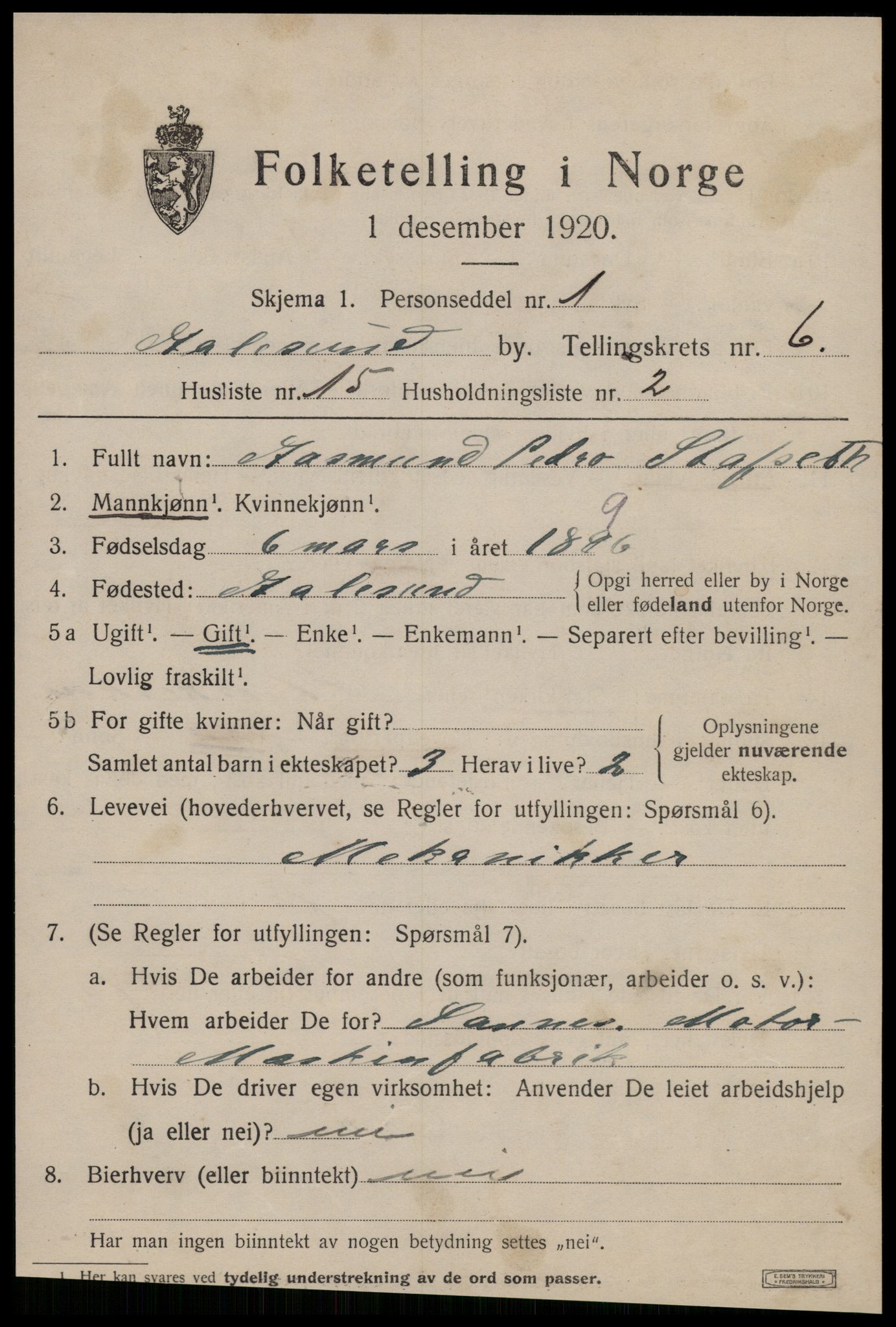 SAT, Folketelling 1920 for 1501 Ålesund kjøpstad, 1920, s. 18088
