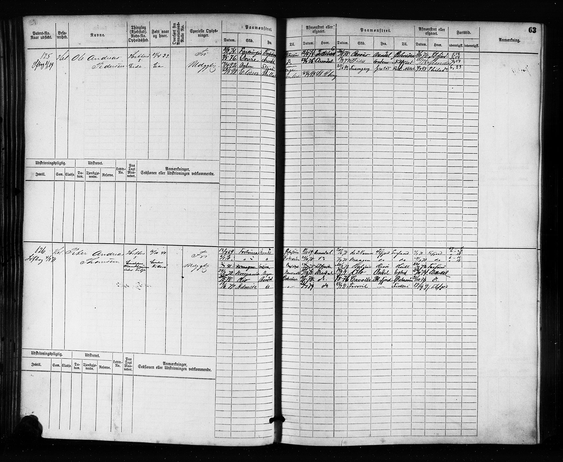 Flekkefjord mønstringskrets, AV/SAK-2031-0018/F/Fb/L0001: Hovedrulle nr 1-764, N-4, 1868-1900, s. 64