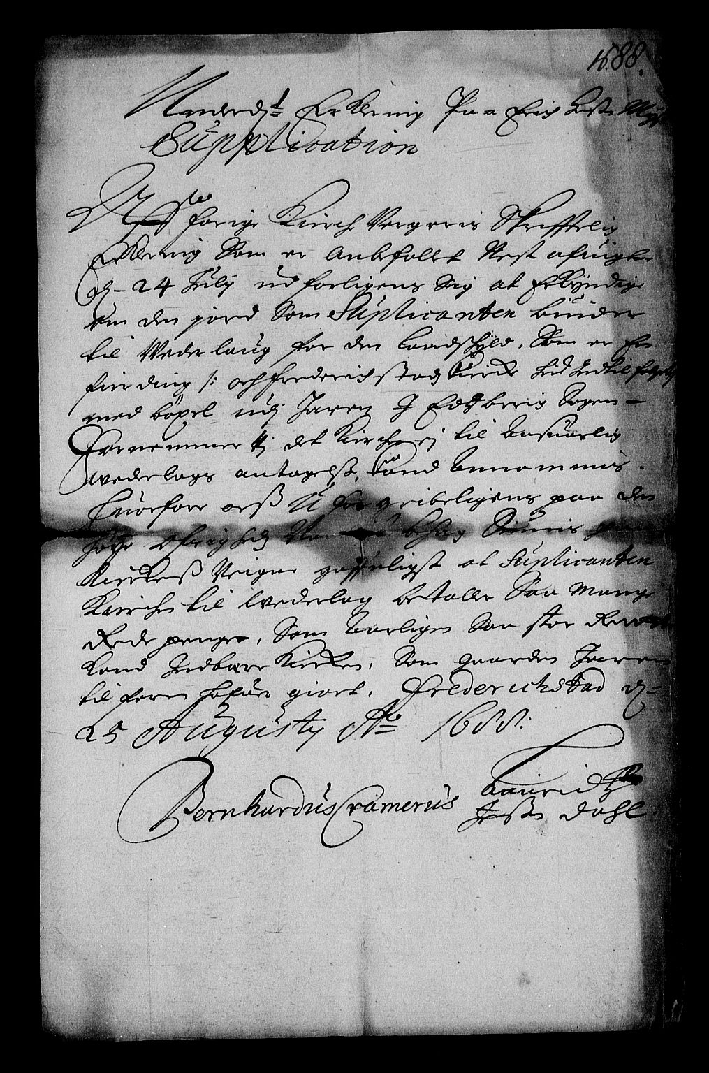 Stattholderembetet 1572-1771, AV/RA-EA-2870/Af/L0002: Avskrifter av vedlegg til originale supplikker, nummerert i samsvar med supplikkbøkene, 1687-1689, s. 239