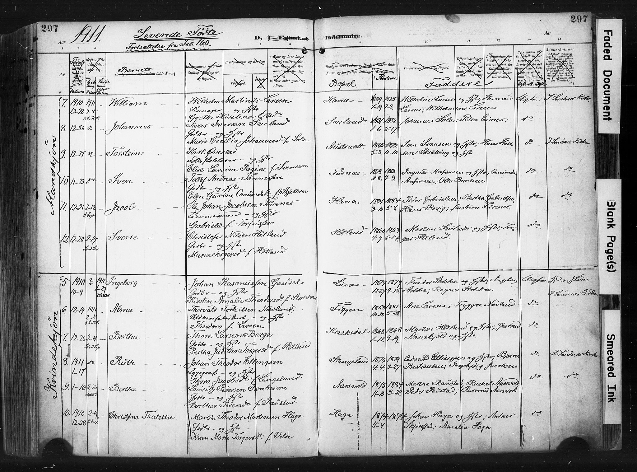 Høyland sokneprestkontor, AV/SAST-A-101799/001/30BA/L0015: Ministerialbok nr. A 14, 1899-1911, s. 297