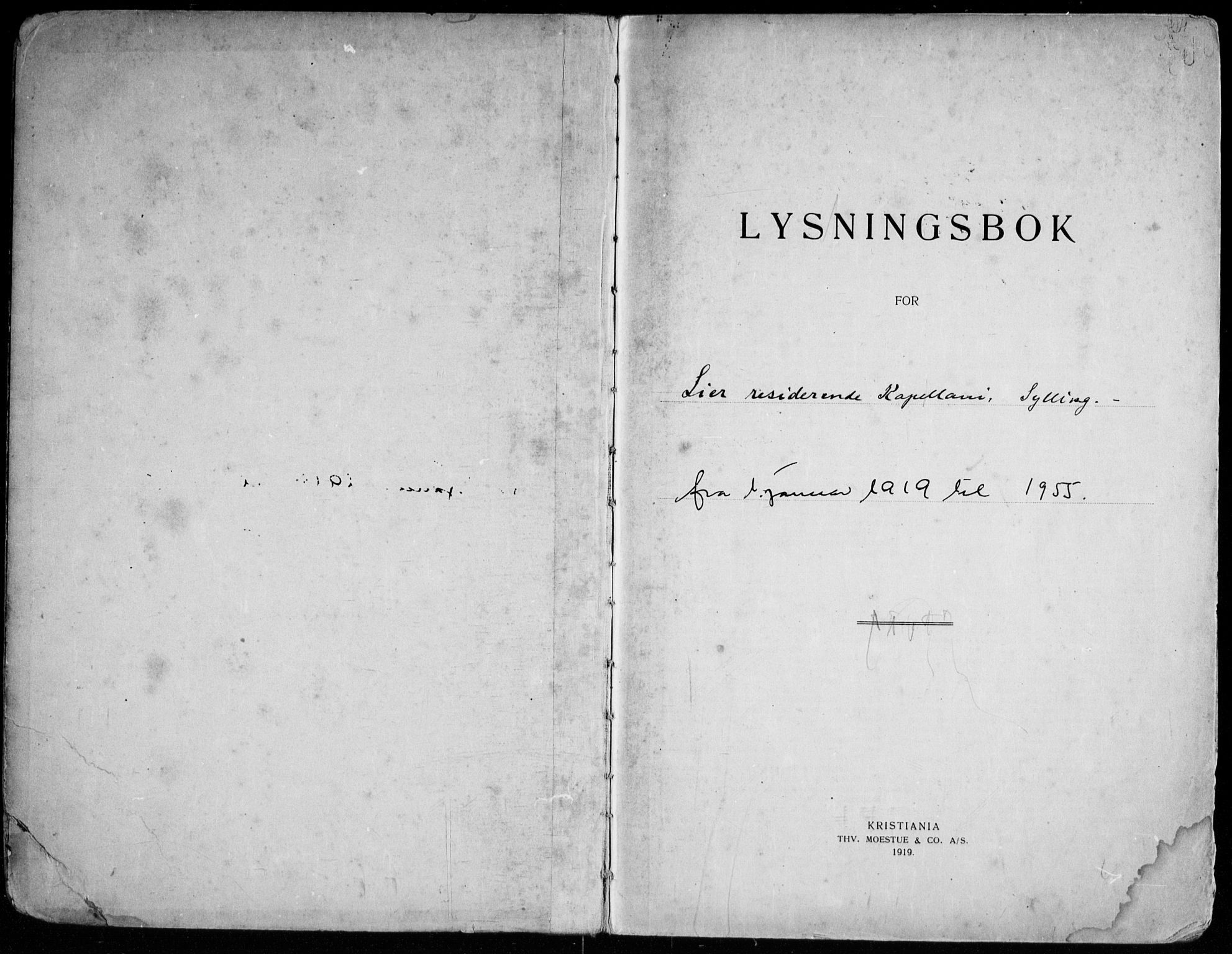 Sylling kirkebøker, SAKO/A-247/H/Ha/L0001: Lysningsprotokoll nr. 1, 1919-1955