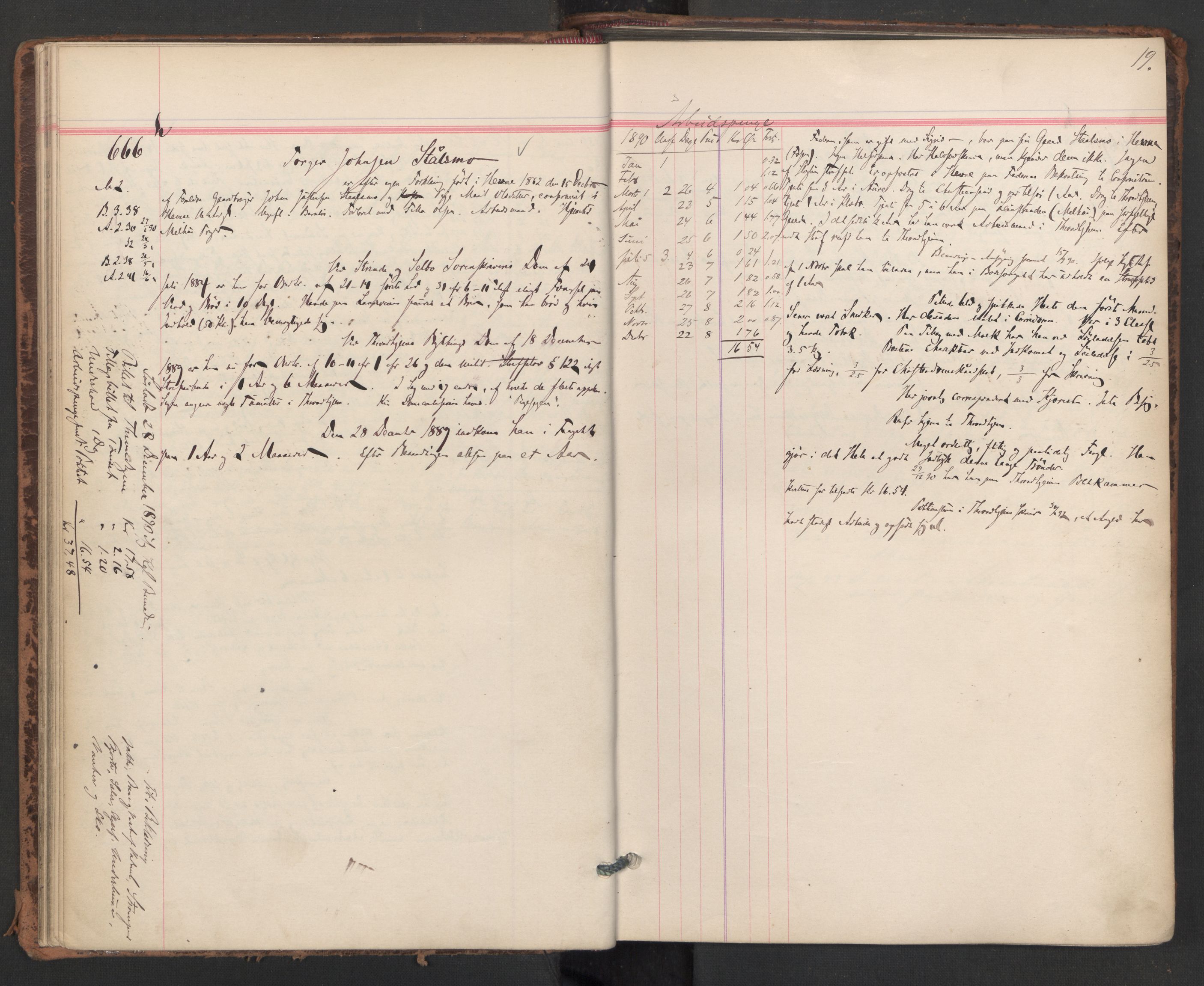 Botsfengslet, AV/RA-S-1539/D/Db/Dbb/L0026: 648h - 930h, 1889-1891, s. 19