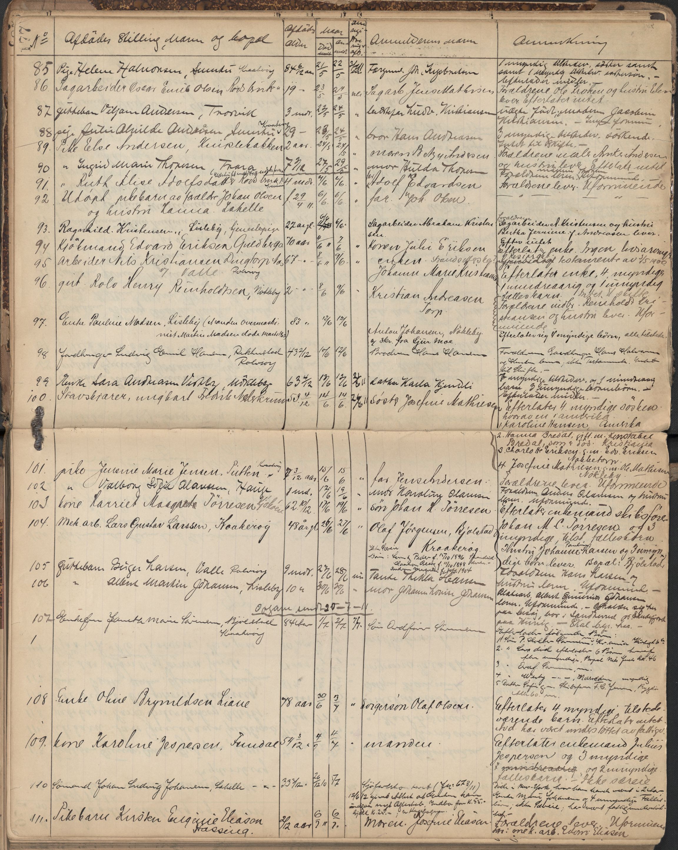 Glemmen lensmannskontor, SAO/A-10123/H/Ha/Hab/L0006: Registreringsprotokoll, 1908-1918