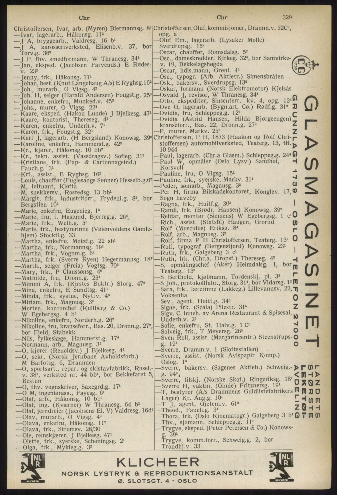 Kristiania/Oslo adressebok, PUBL/-, 1937, s. 329
