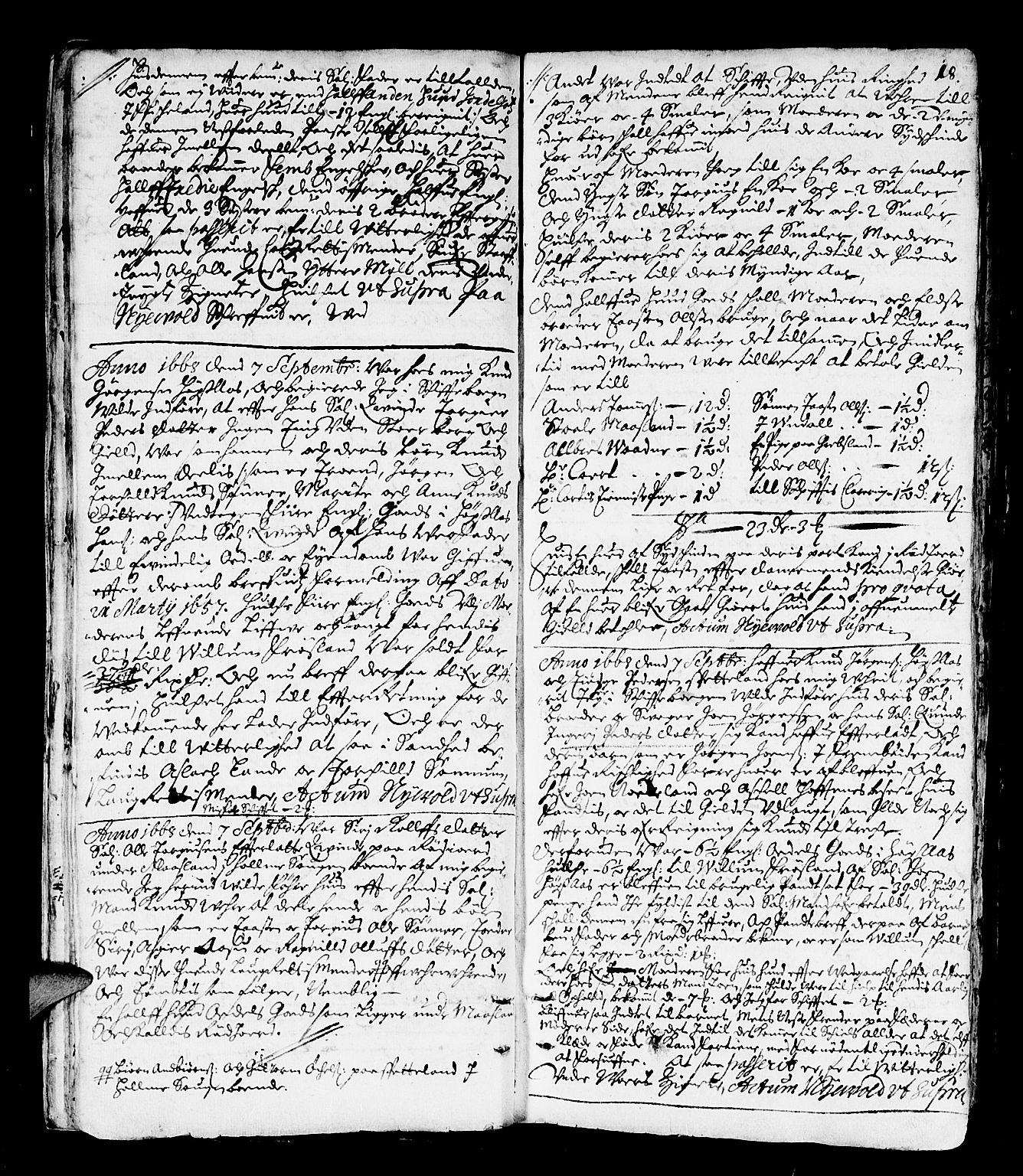Mandal sorenskriveri, SAK/1221-0005/001/H/Hc/L0001: Skifteprotokoll nr 1 med register, 1667-1677, s. 17b-18a