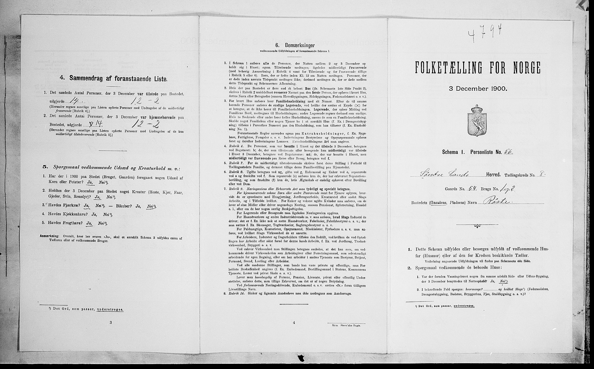 SAH, Folketelling 1900 for 0536 Søndre Land herred, 1900, s. 1216