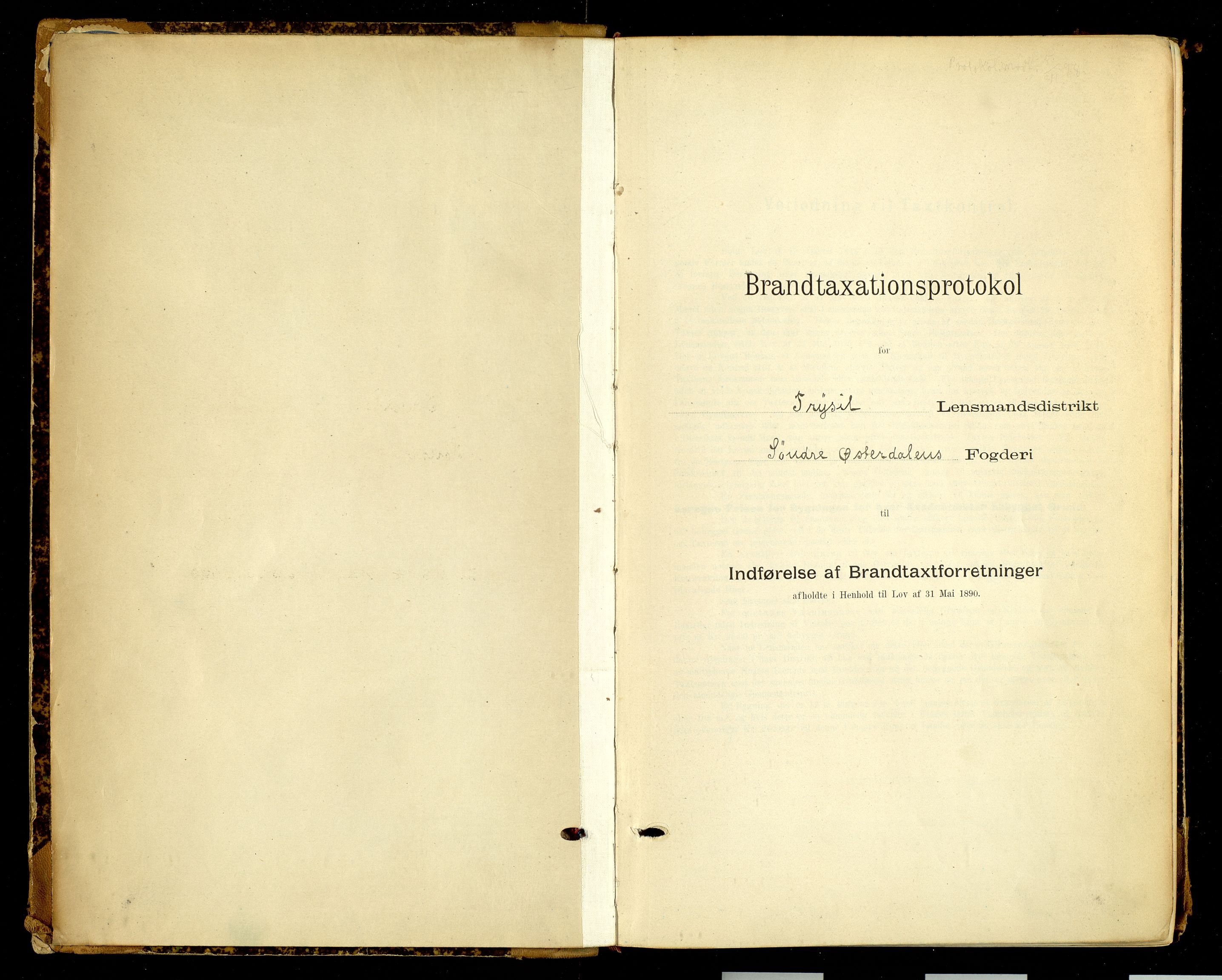 Norges Brannkasse, Trysil, AV/SAH-NBRANT-021/F/L0011: Branntakstprotokoll, 1898-1902