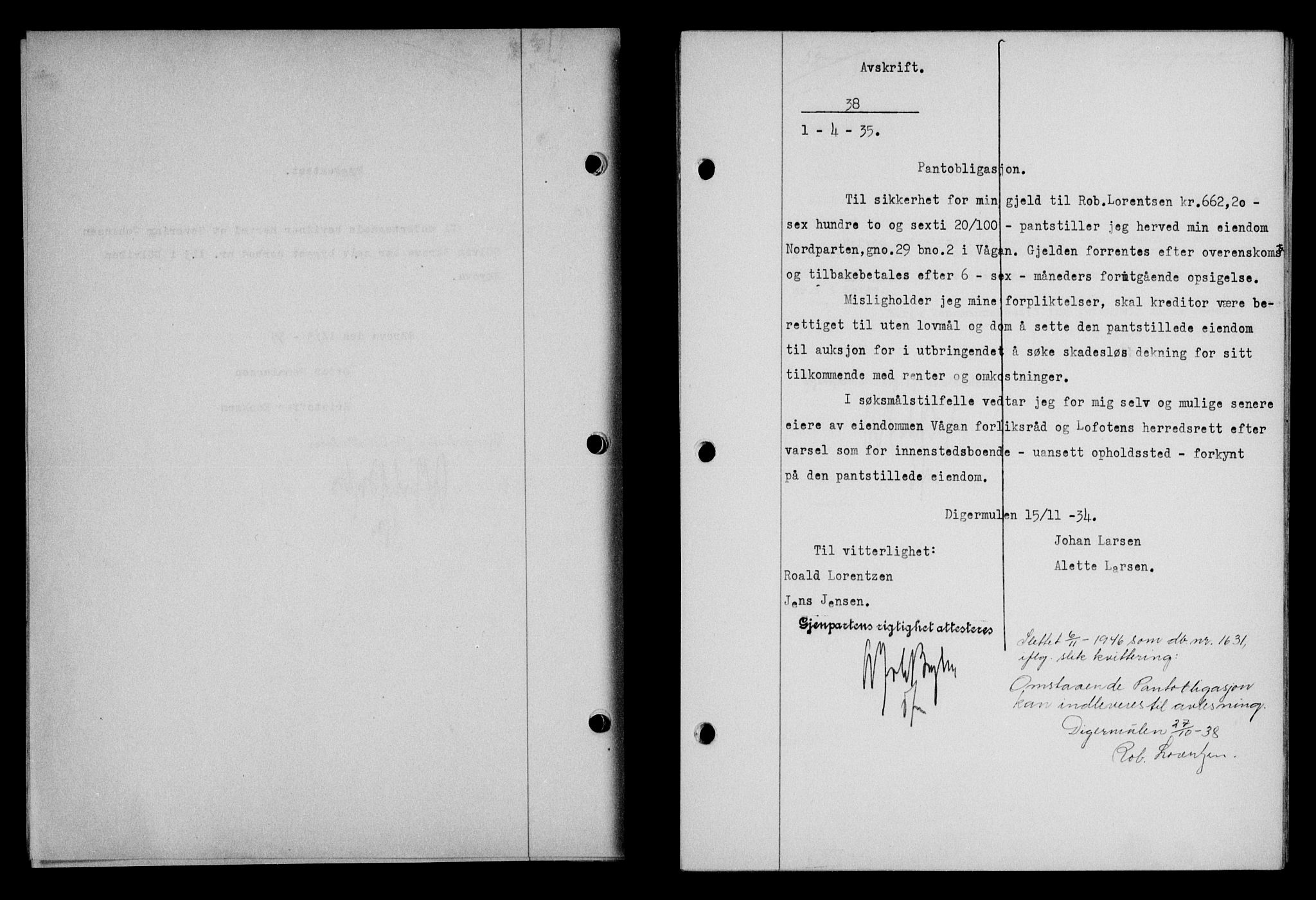 Lofoten sorenskriveri, AV/SAT-A-0017/1/2/2C/L0031b: Pantebok nr. 31b, 1935-1935, Tingl.dato: 01.04.1935