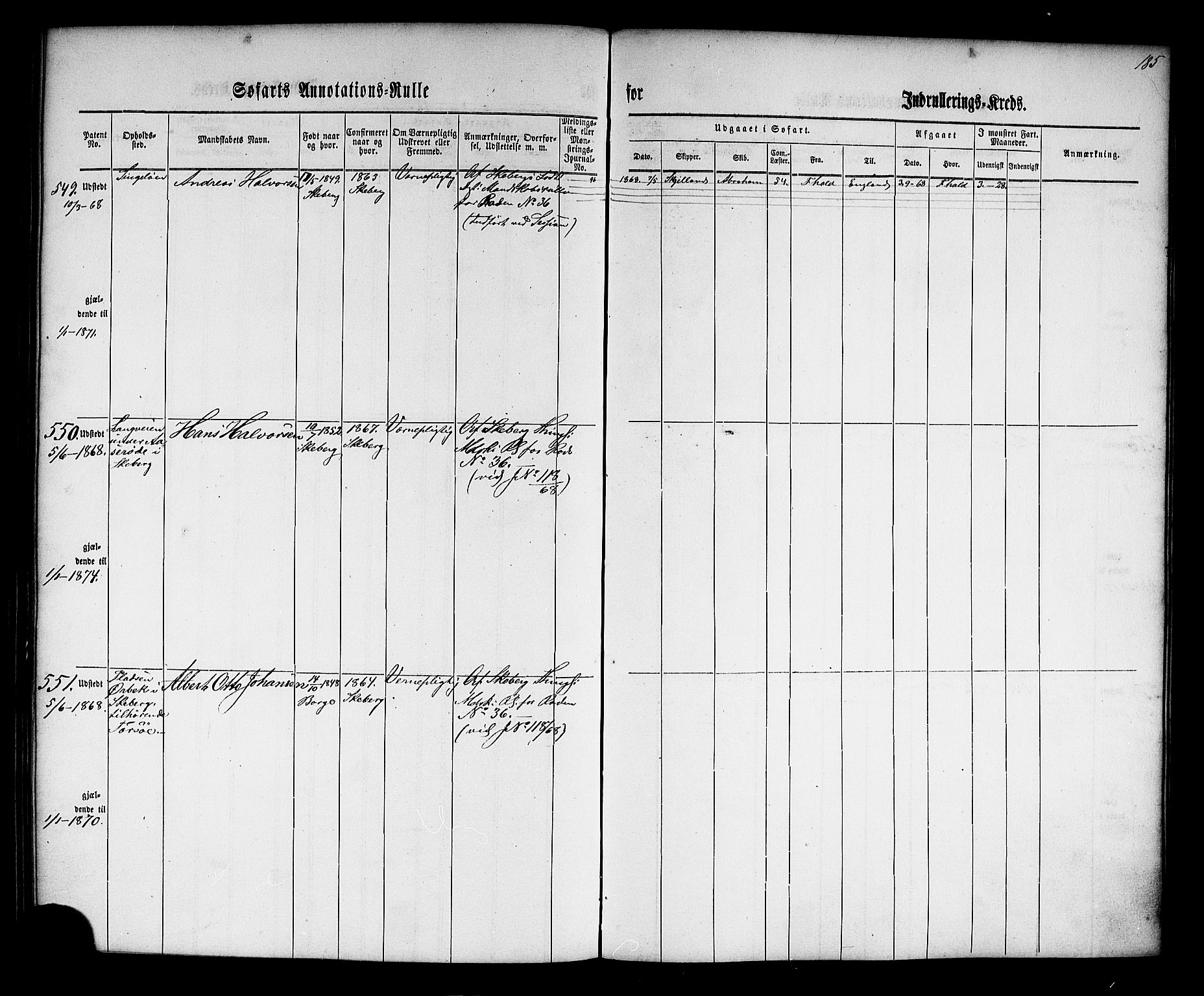 Halden mønstringskontor, SAO/A-10569a/F/Fc/Fca/L0001: Annotasjonsrulle, 1860-1868, s. 169