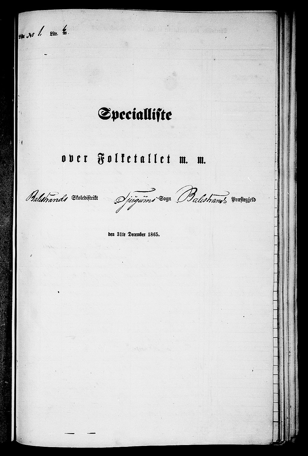 RA, Folketelling 1865 for 1418P Balestrand prestegjeld, 1865, s. 19