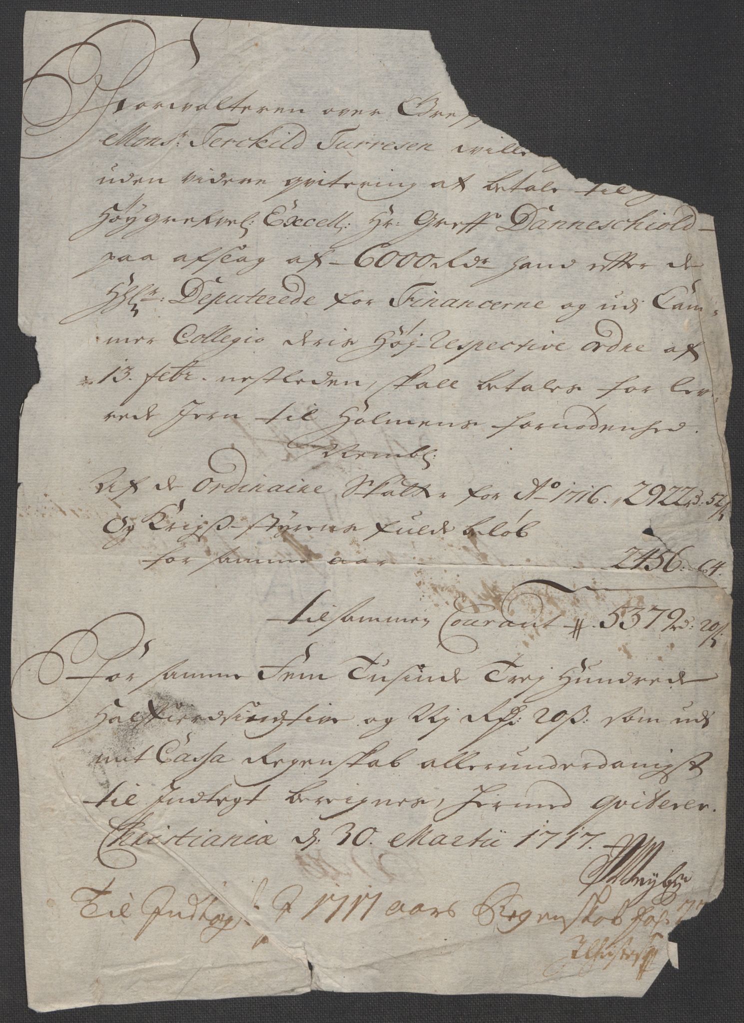 Rentekammeret inntil 1814, Reviderte regnskaper, Fogderegnskap, RA/EA-4092/R33/L1987: Fogderegnskap Larvik grevskap, 1716-1717, s. 637