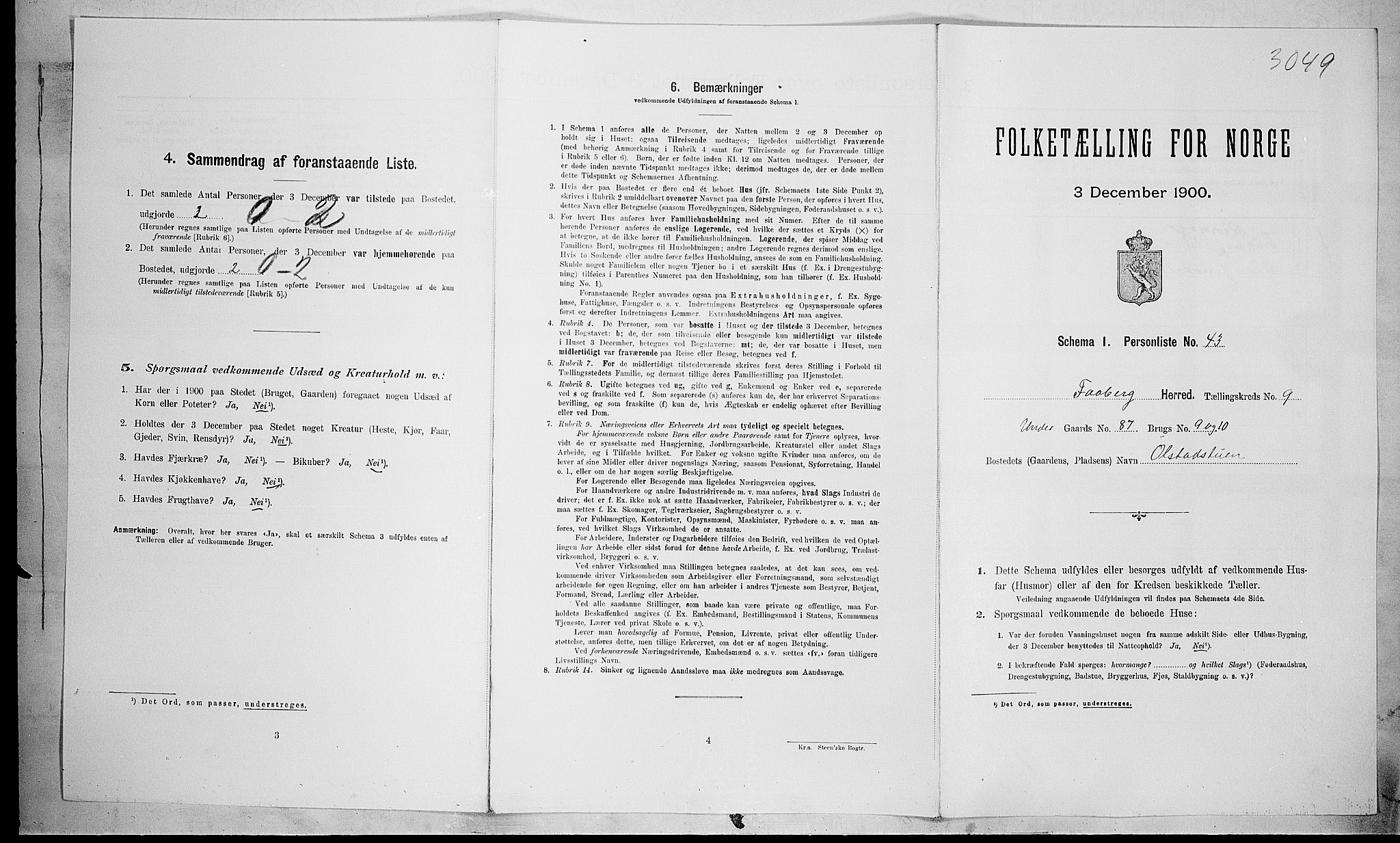SAH, Folketelling 1900 for 0524 Fåberg herred, 1900, s. 973