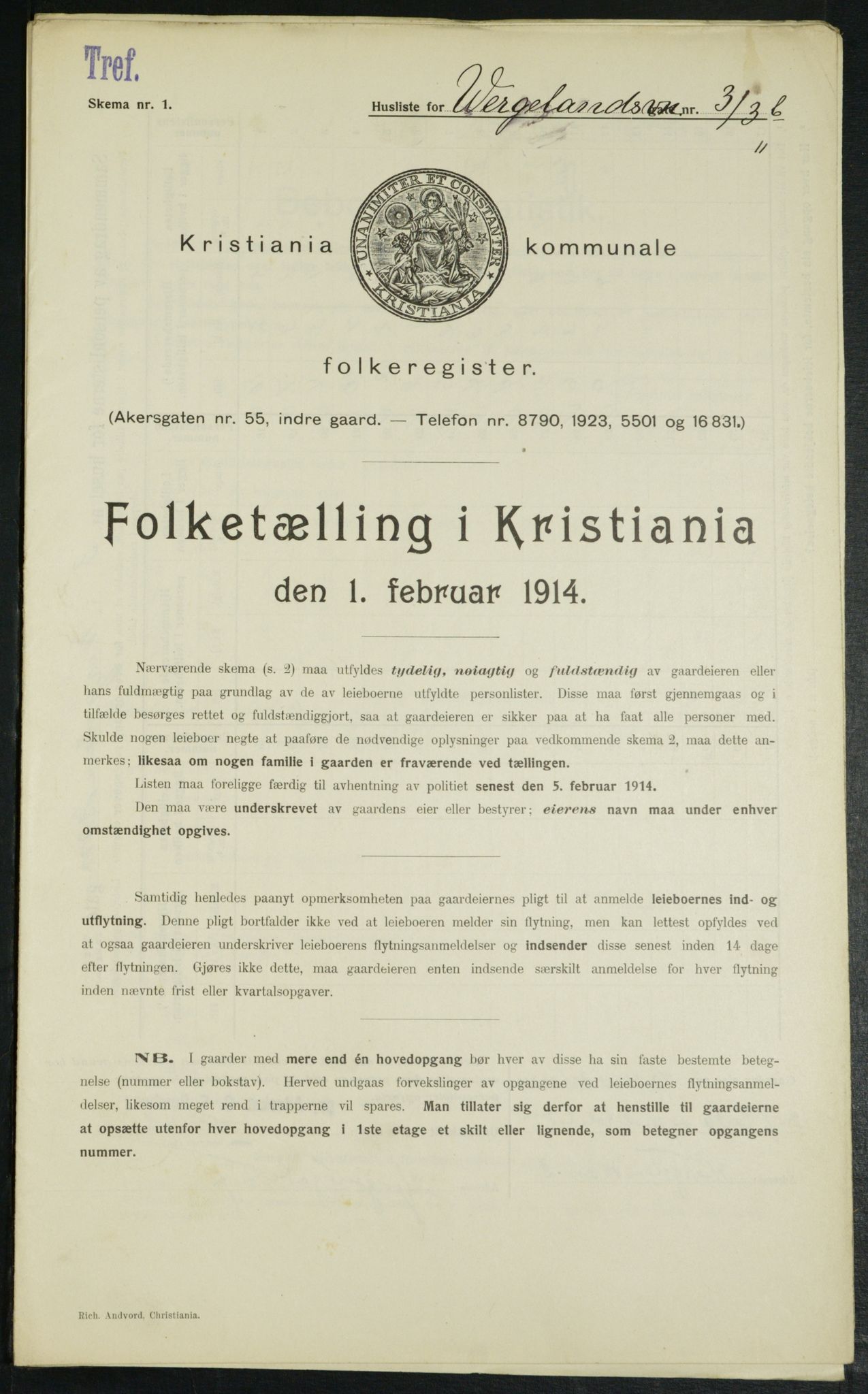 OBA, Kommunal folketelling 1.2.1914 for Kristiania, 1914, s. 128778