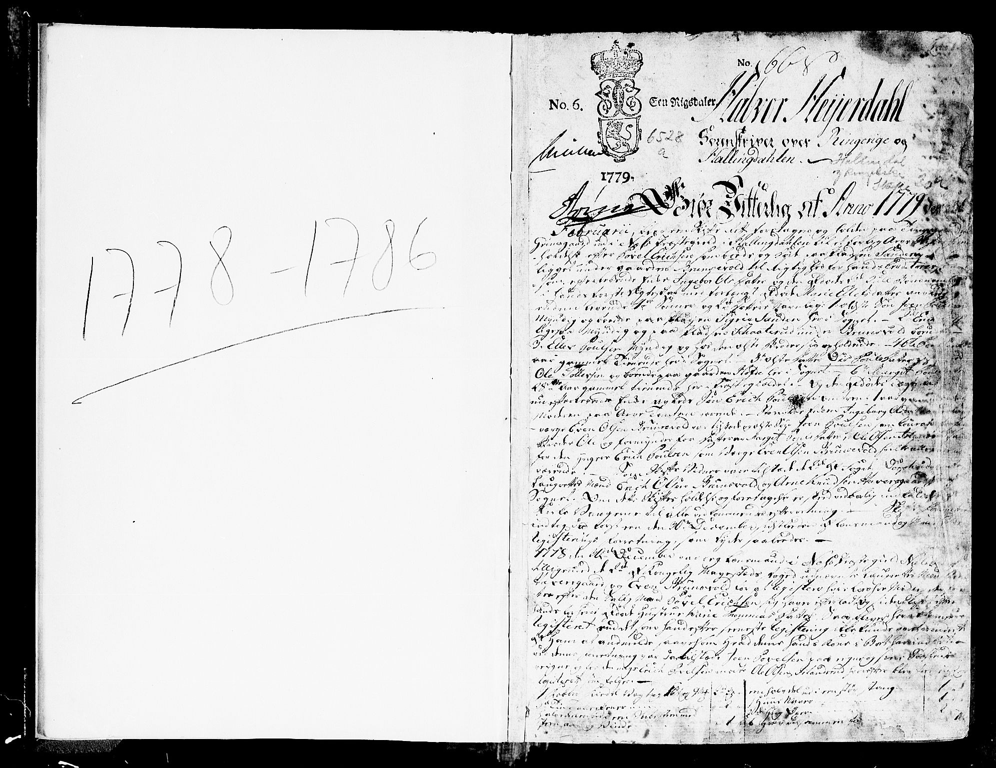 Ringerike og Hallingdal sorenskriveri, AV/SAKO-A-81/H/Ha/L0020a: Skifteprotokoll, 1778-1786, s. 0b-1a