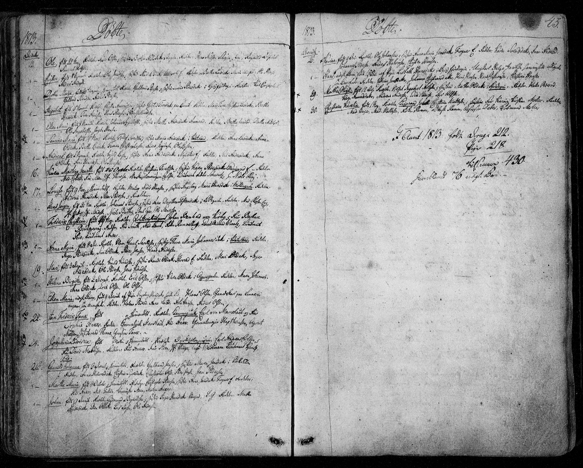 Aker prestekontor kirkebøker, SAO/A-10861/F/L0011: Ministerialbok nr. 11, 1810-1819, s. 43