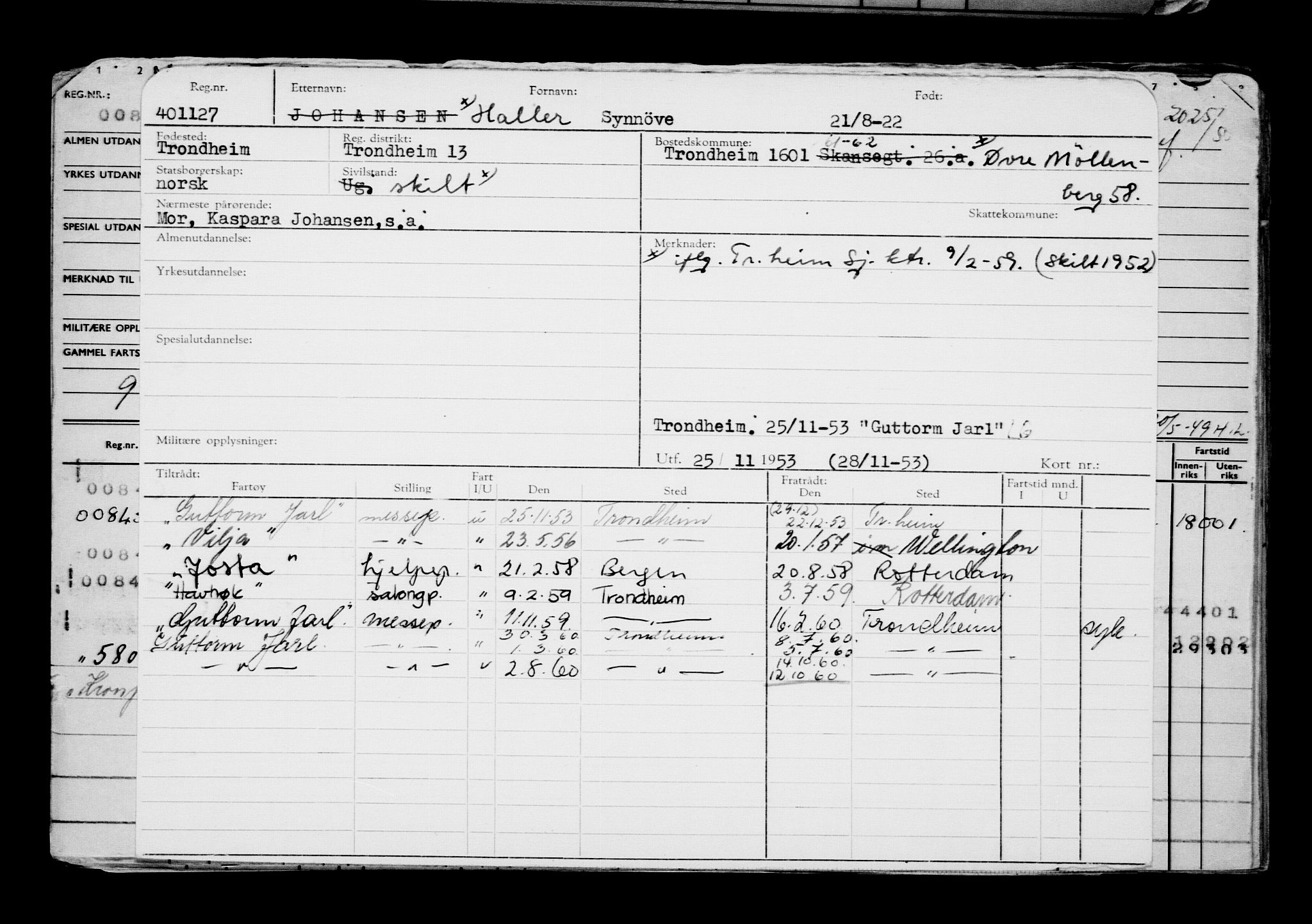 Direktoratet for sjømenn, AV/RA-S-3545/G/Gb/L0210: Hovedkort, 1922, s. 9
